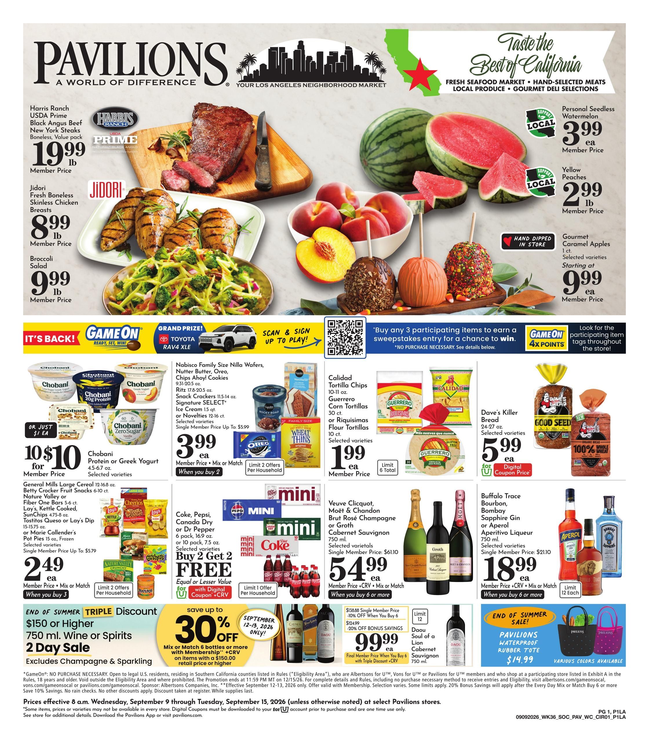 Pavilions (Alhambra Area, CA) Weekly Ad September 9 - 15, 2026