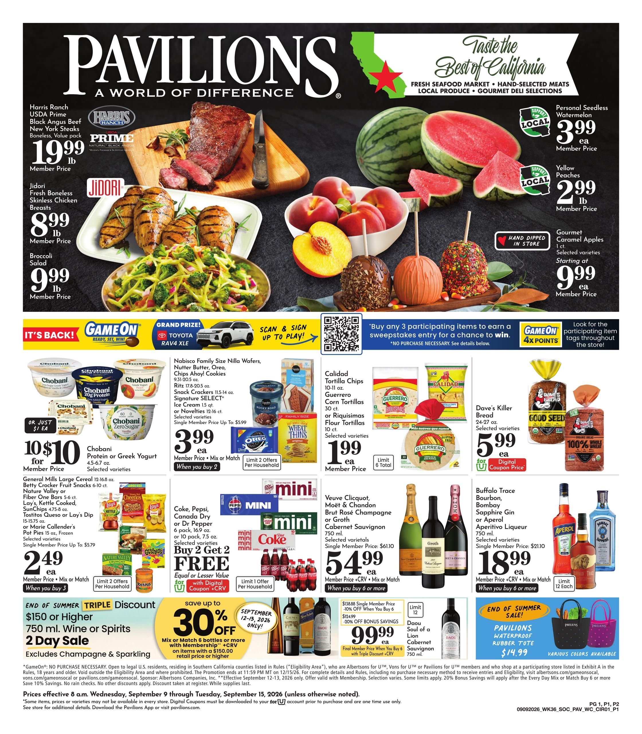 Pavilions (Anaheim Area, CA) Weekly Ad September 9 - 15, 2026