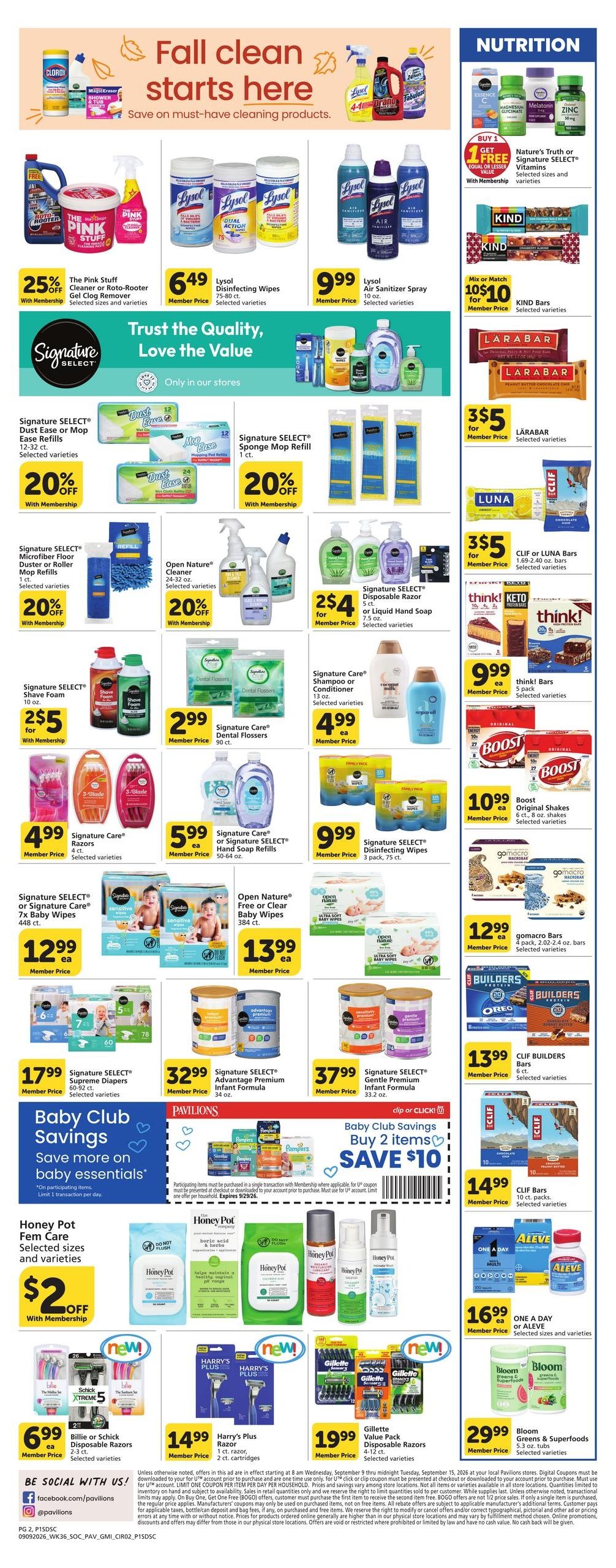 Pavilions (Chula Vista Area, CA) Weekly Ad September 9 - 15, 2026