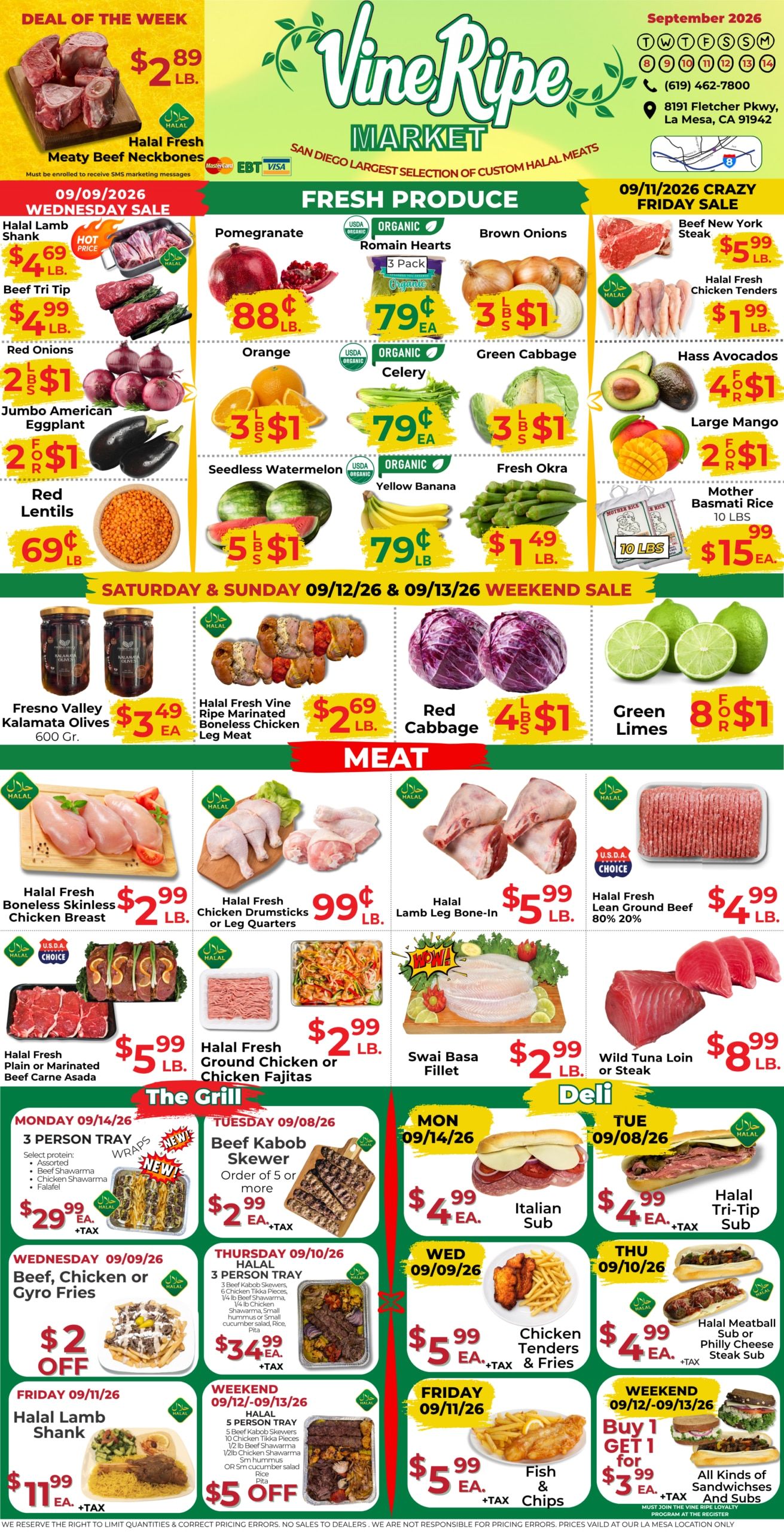 Vine Ripe (8191 Fletcher Parkway, La Mesa, CA) Weekly Ad September 8 - 14, 2026