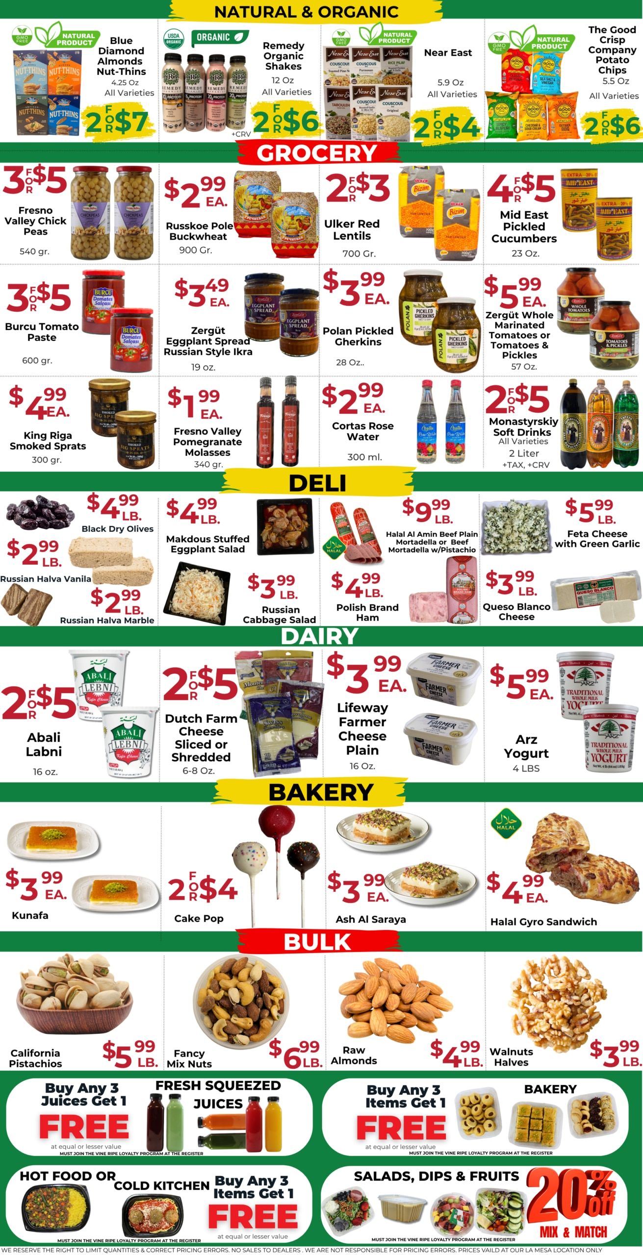 Vine Ripe (8191 Fletcher Parkway, La Mesa, CA) Weekly Ad September 8 - 14, 2026