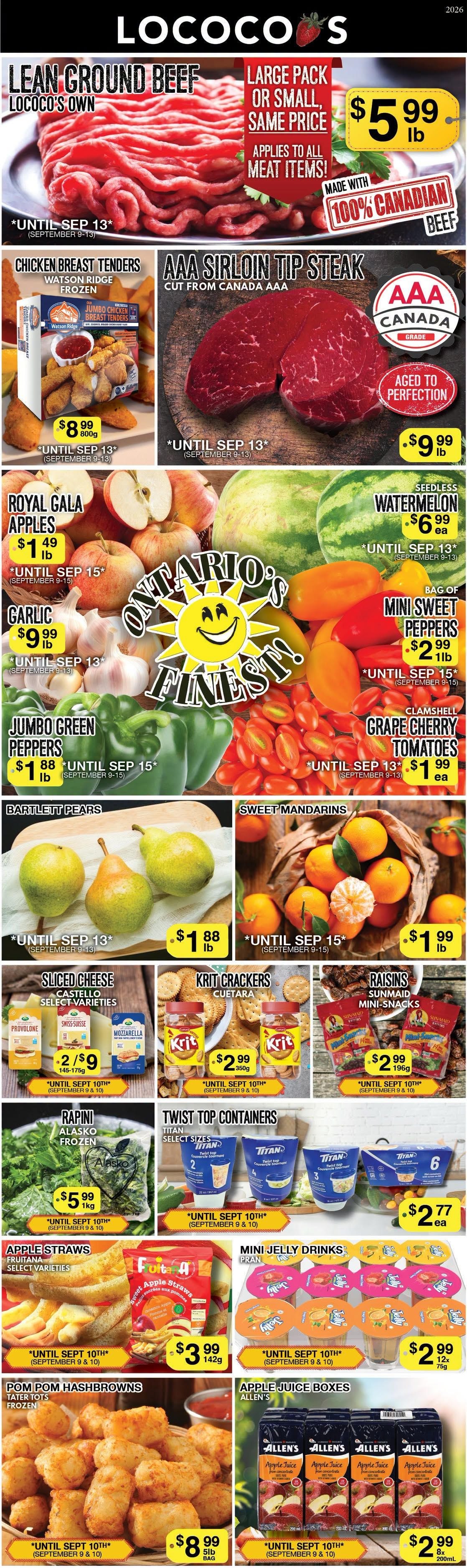 Lococo's Flyer September 9 to 13