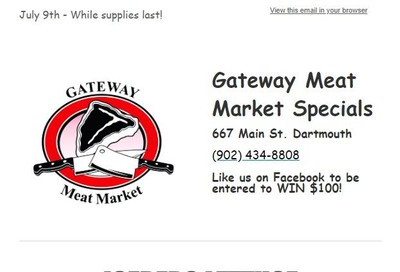 Gateway Meat Market Flyer July 9 to 15