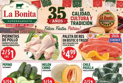 La Bonita Supermarkets Weekly Ad September 9 - 15, 2026