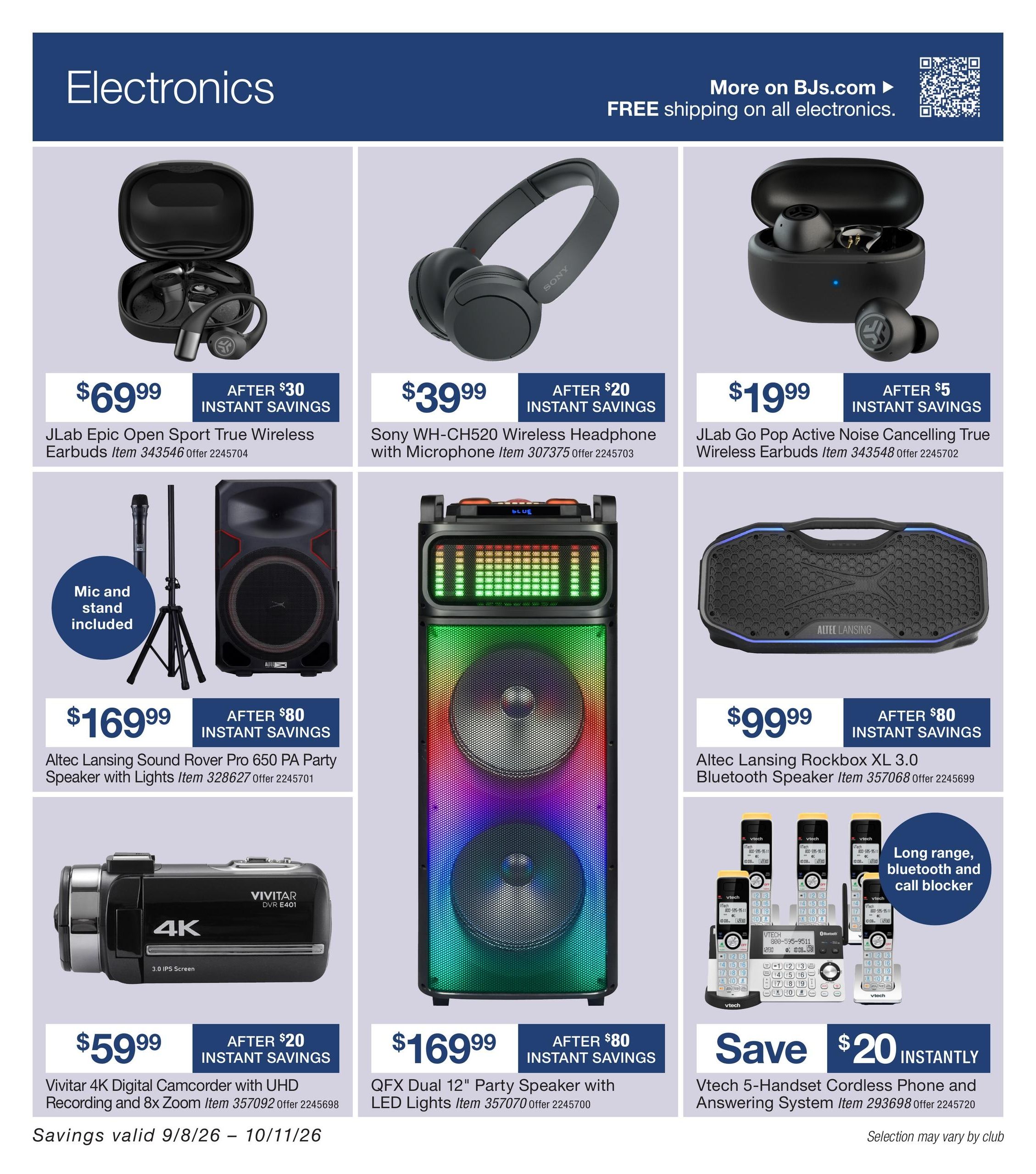 BJ's Wholesale Club Smart Saver Weekly Ad September 8 - October 11, 2026