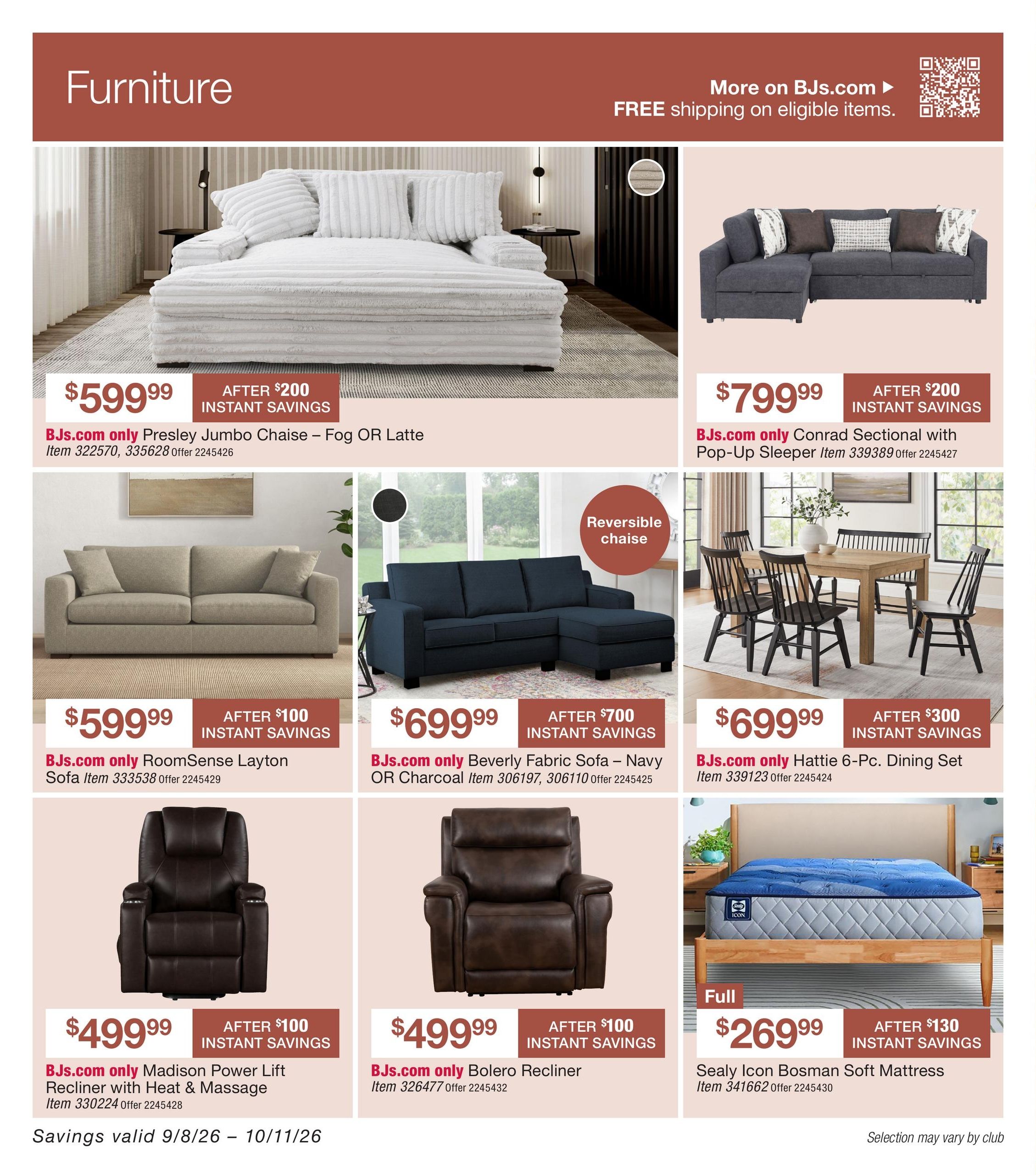 BJ's Wholesale Club Smart Saver Weekly Ad September 8 - October 11, 2026