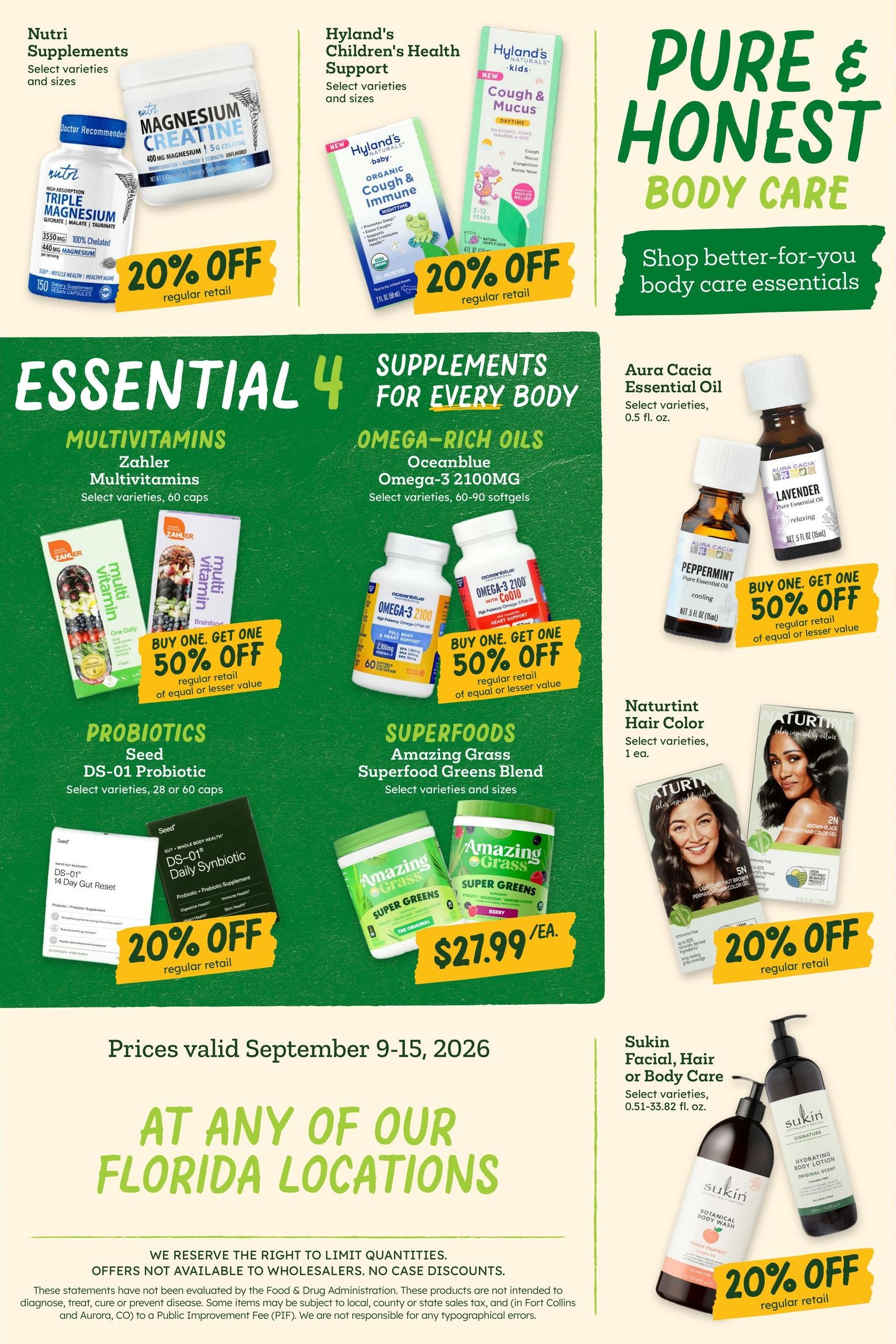 Sprouts Farmers Market (Boca Raton Area, FL) Weekly Ad September 9 - 15, 2026