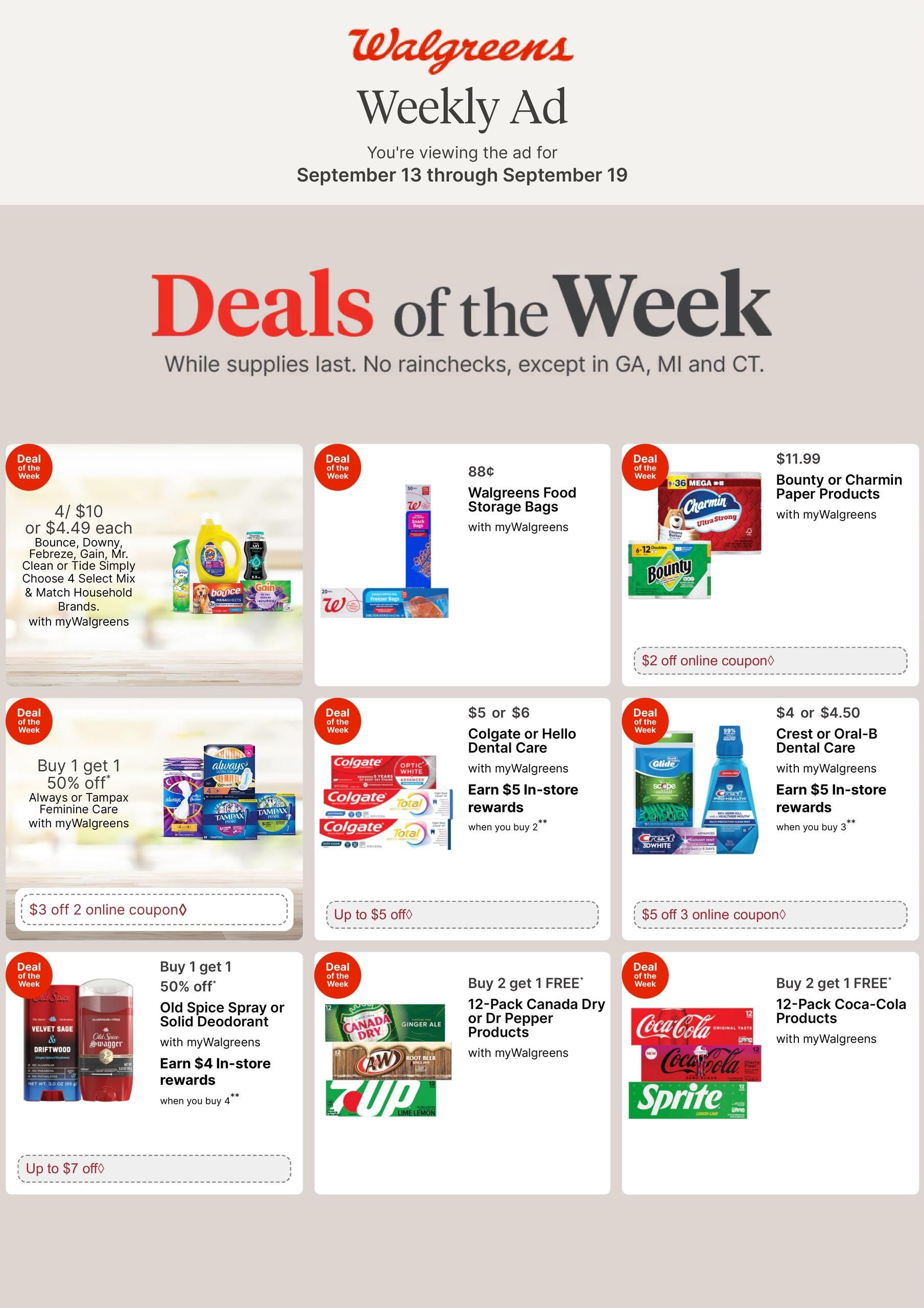 Walgreens (Lafayette Area, LA) Weekly Ad September 13 - 19, 2026