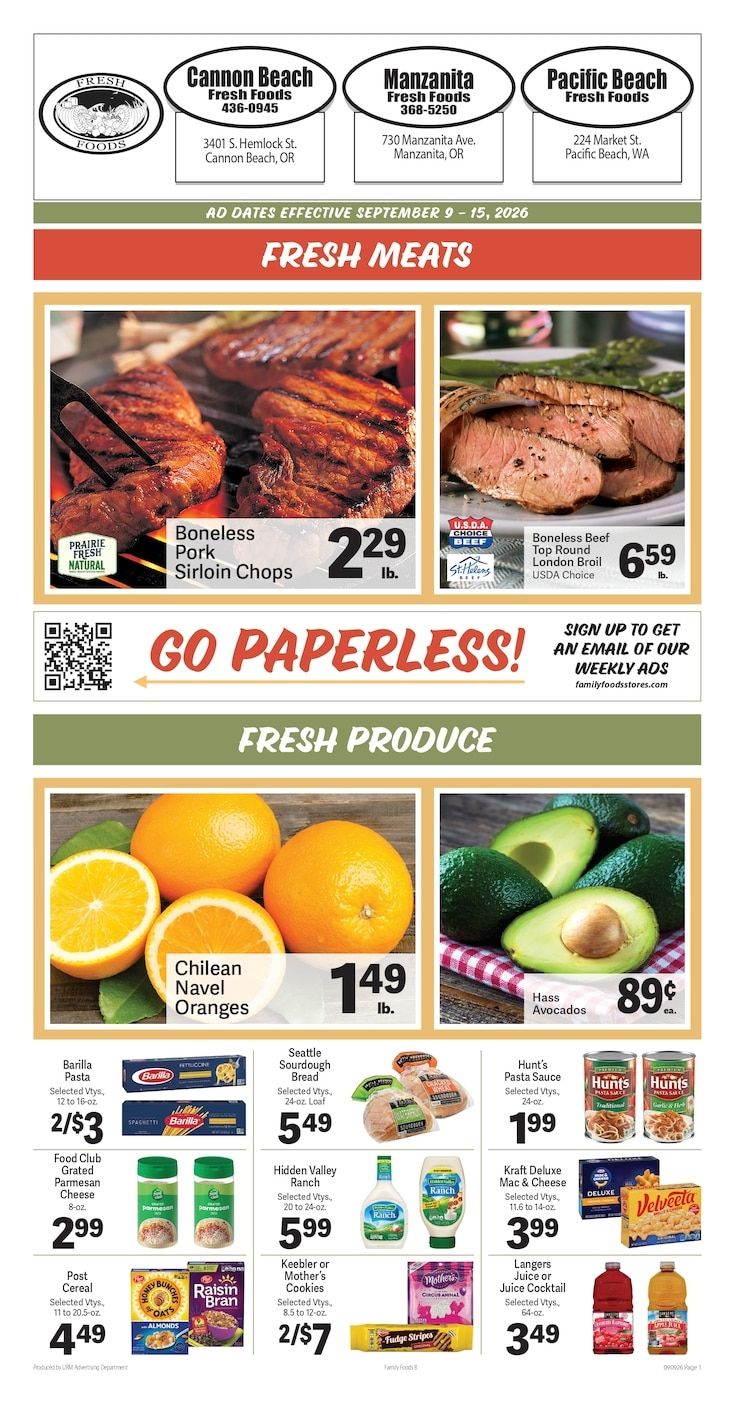 Fresh Foods Marketplace Weekly Ad September 9 - 15, 2026