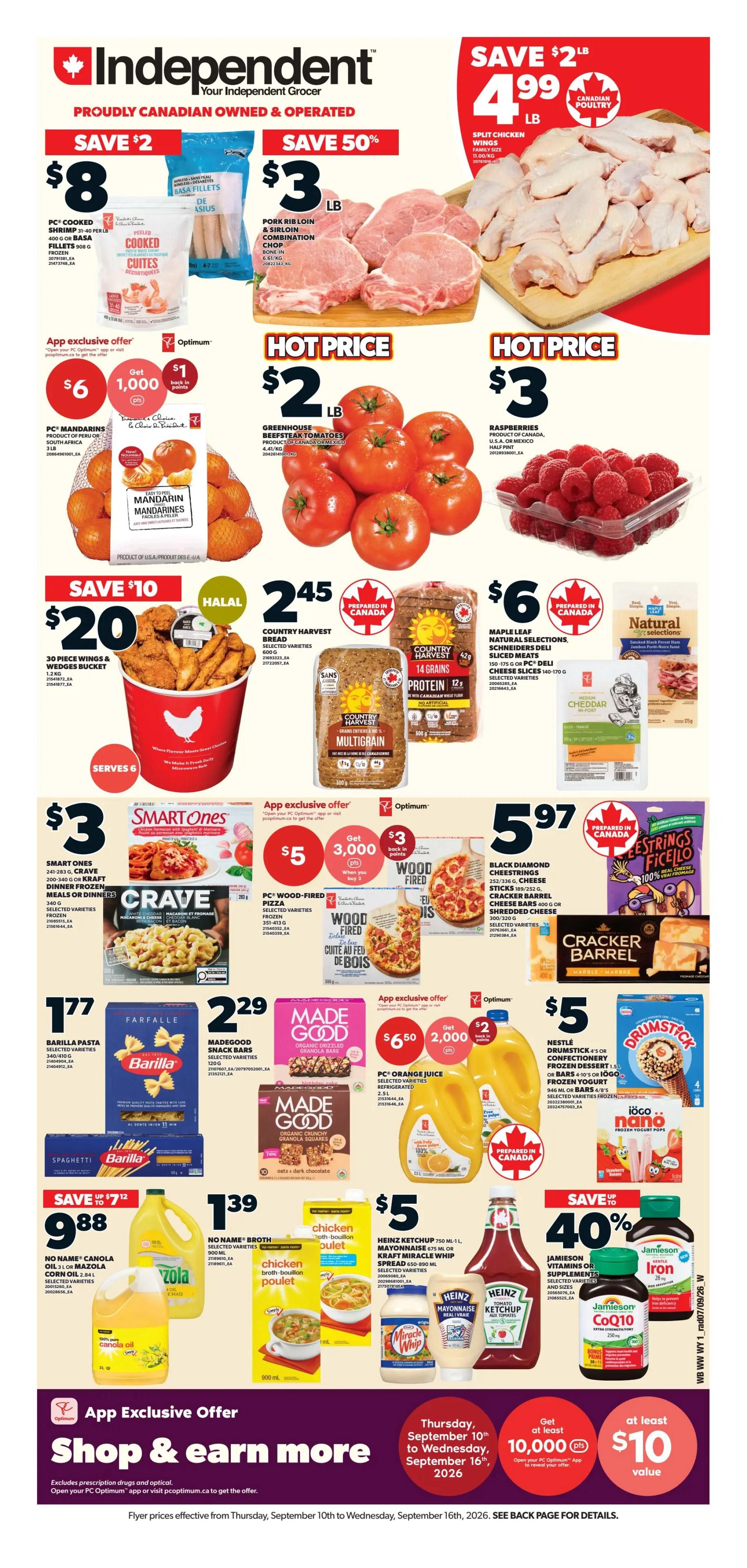 Independent Grocer (West) Flyer September 10 to 16