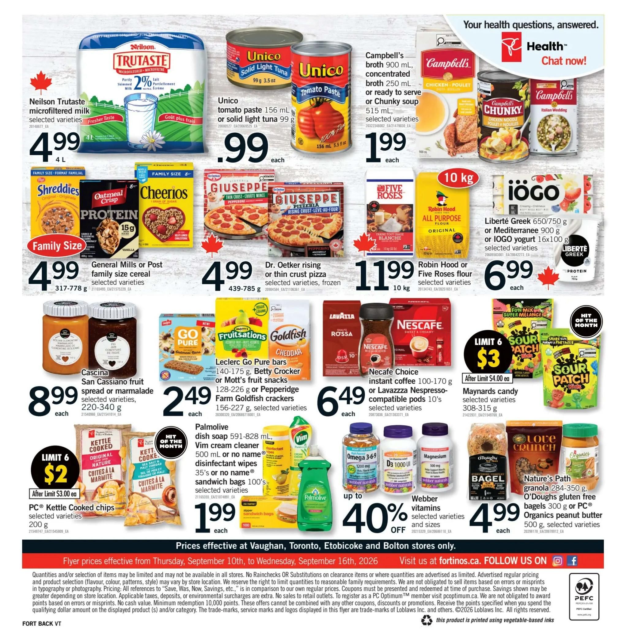 Fortinos Flyer September 10 to 16