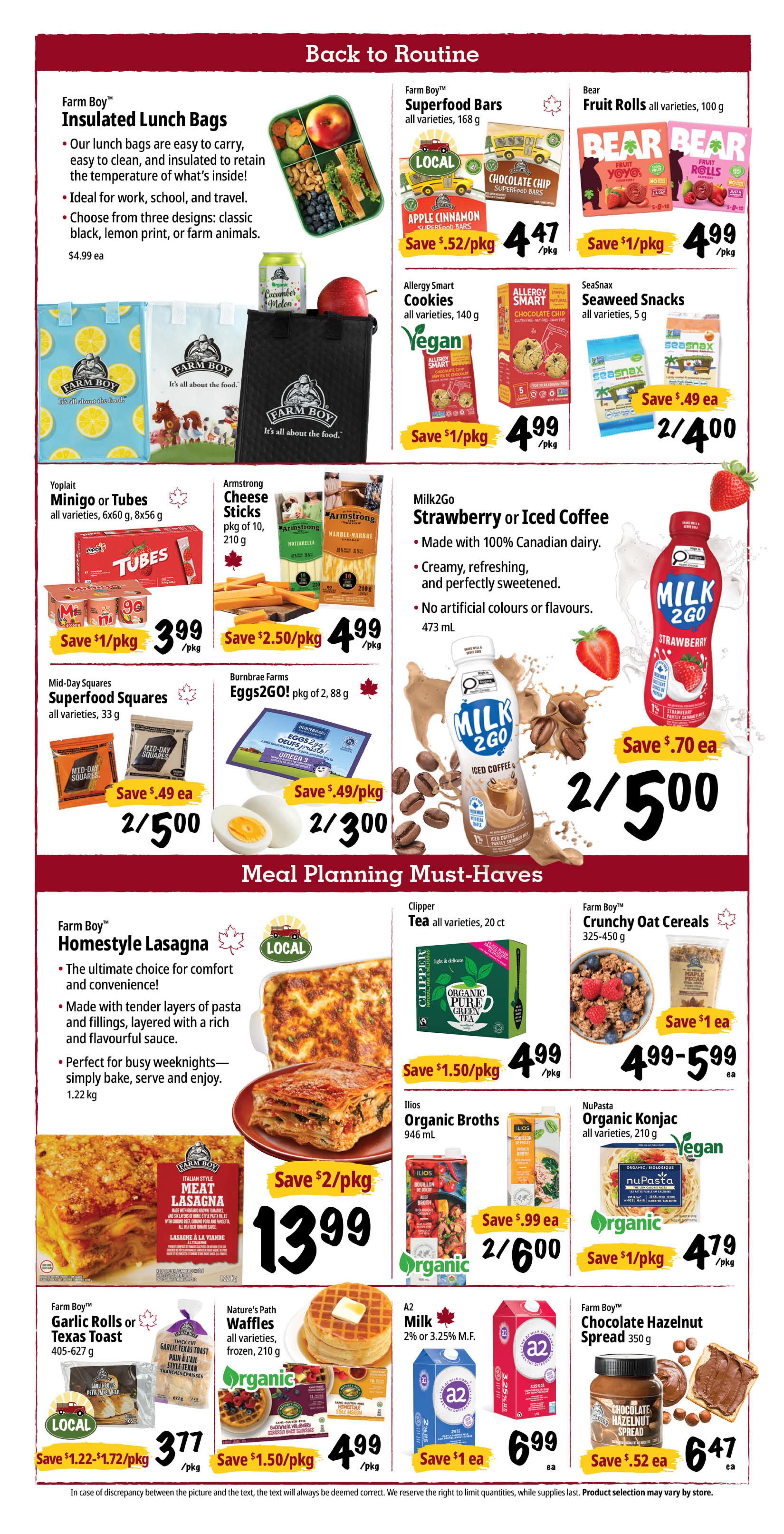 Farm Boy Flyer September 10 to 16