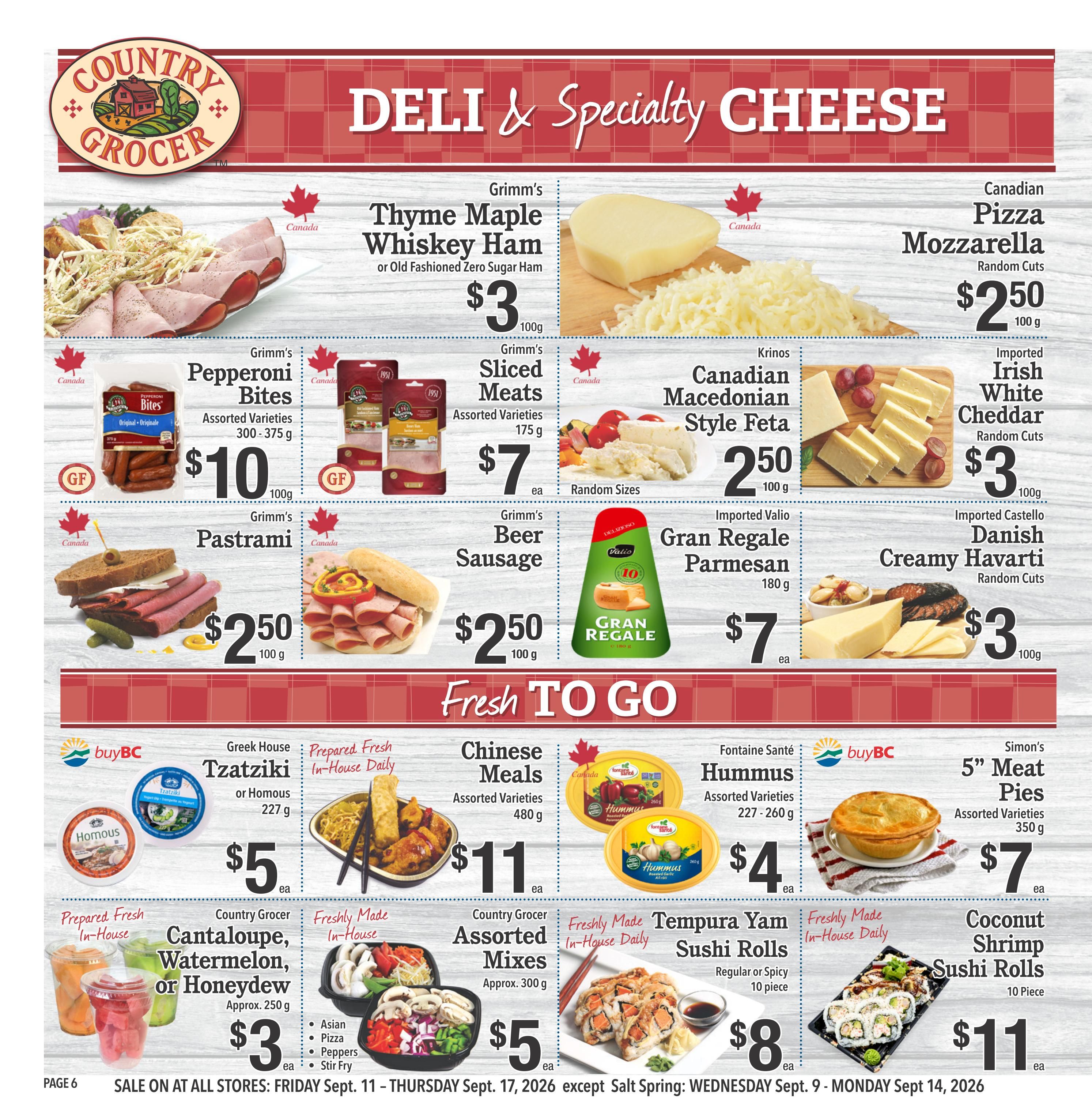 Country Grocer Flyer September 11 to 17