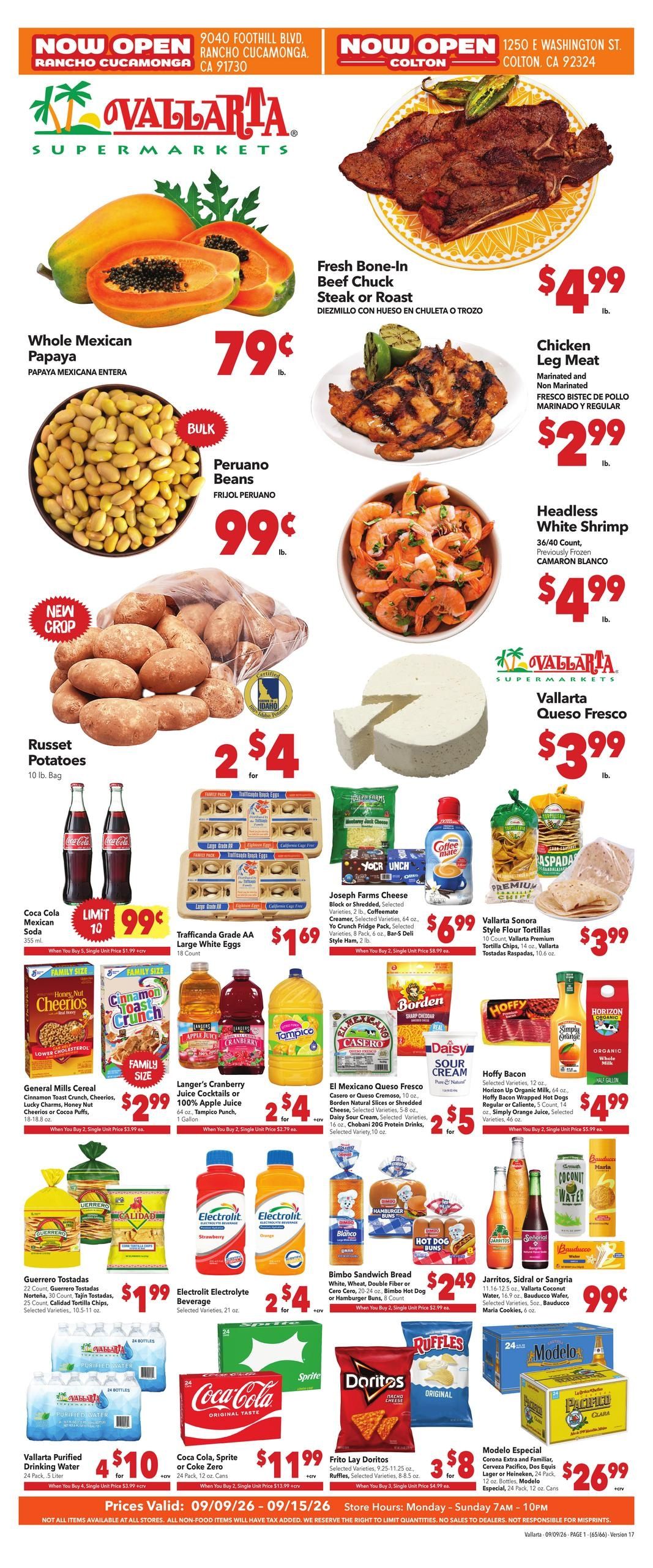 Vallarta Supermarkets Grocery Savings Weekly Ad September 9 - 15, 2026