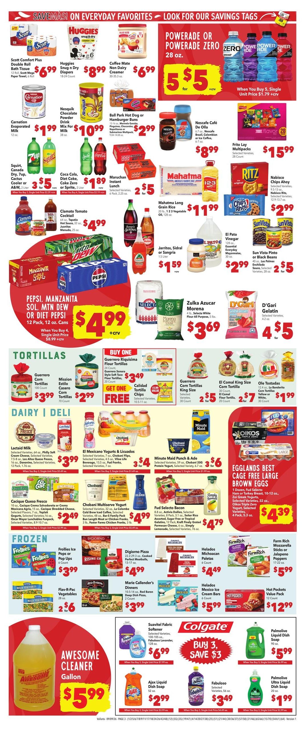 Vallarta Supermarkets Grocery Savings Weekly Ad September 9 - 15, 2026