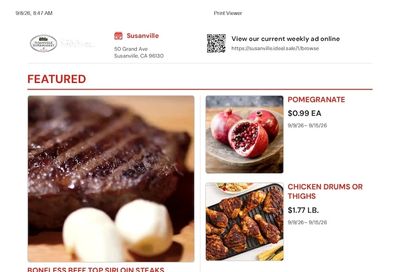 Susanville Supermarket IGA Weekly Ad September 9 - 15, 2026
