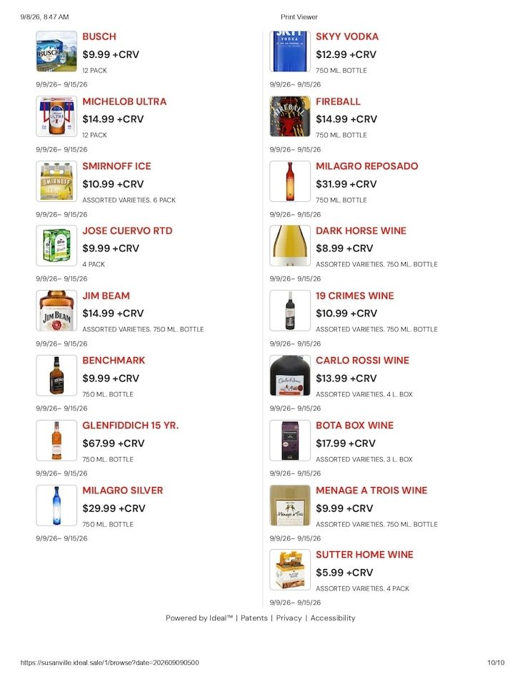 Susanville Supermarket IGA Weekly Ad September 9 - 15, 2026