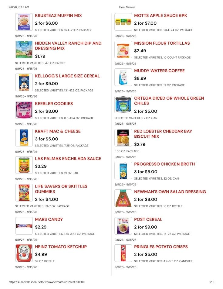 Susanville Supermarket IGA Weekly Ad September 9 - 15, 2026