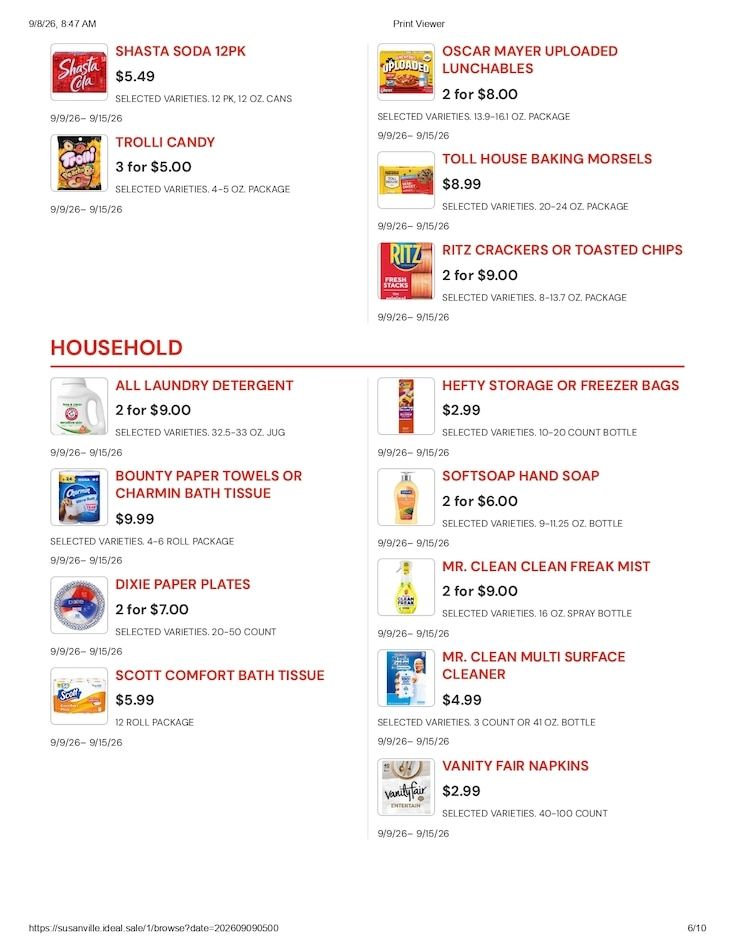 Susanville Supermarket IGA Weekly Ad September 9 - 15, 2026