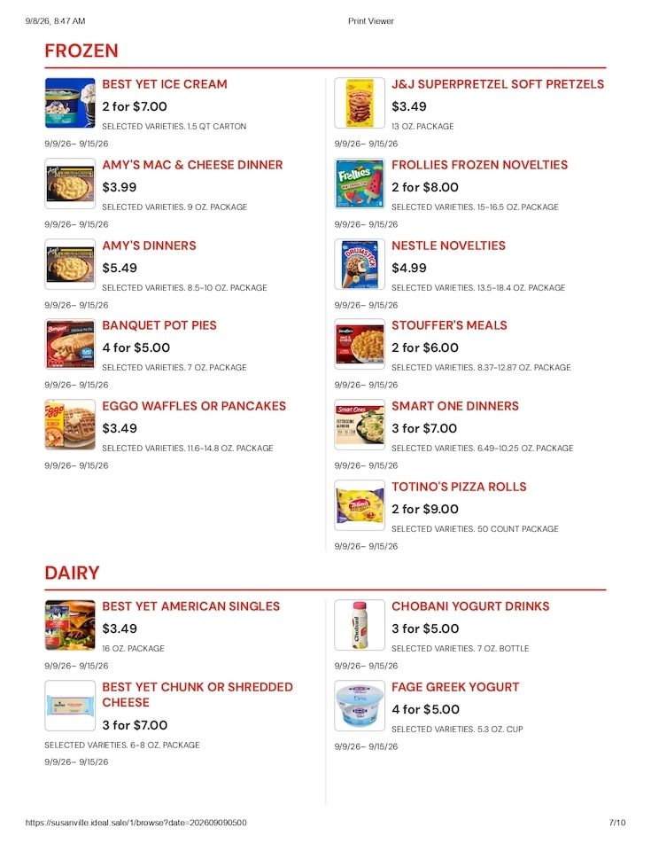 Susanville Supermarket IGA Weekly Ad September 9 - 15, 2026