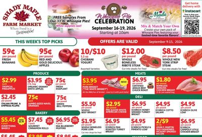 Shady Maple Weekly Ad September 9 - 15, 2026