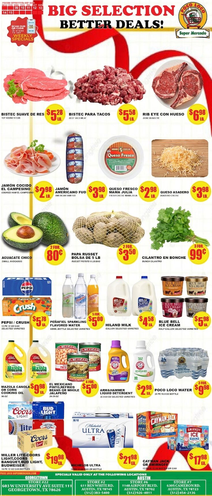 Poco Loco Supermercado (Austin and Georgetown, TX) Weekly Ad September 9 - 15, 2026