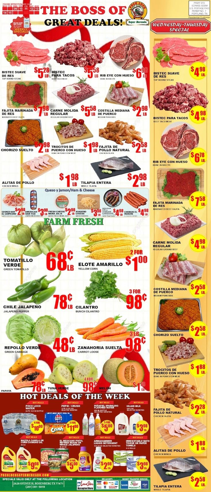 Poco Loco Supermercado (Rosenberg, TX) Weekly Ad September 9 - 15, 2026