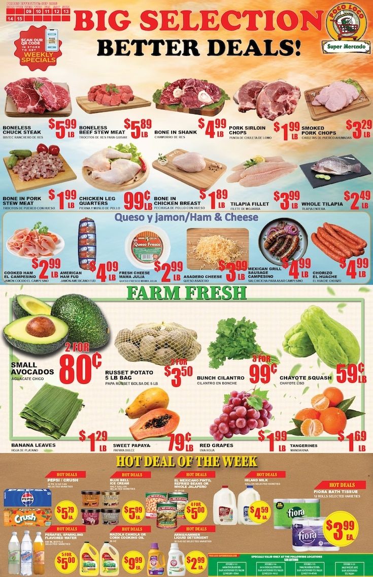 Poco Loco Supermercado (Texas) Weekly Ad September 9 - 15, 2026