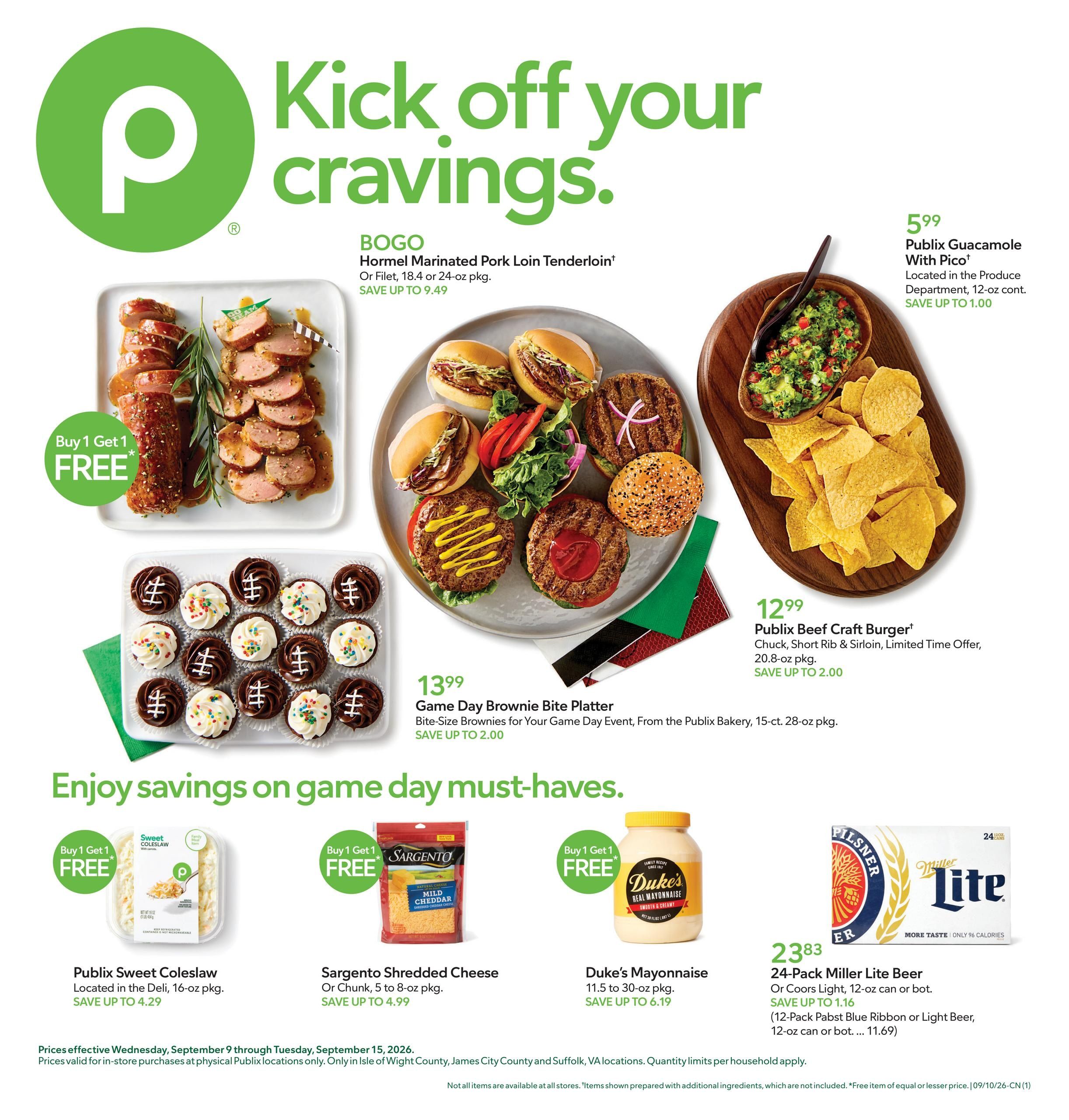 Publix (Chesapeake Area, VA) Weekly Ad September 9 - 15, 2026