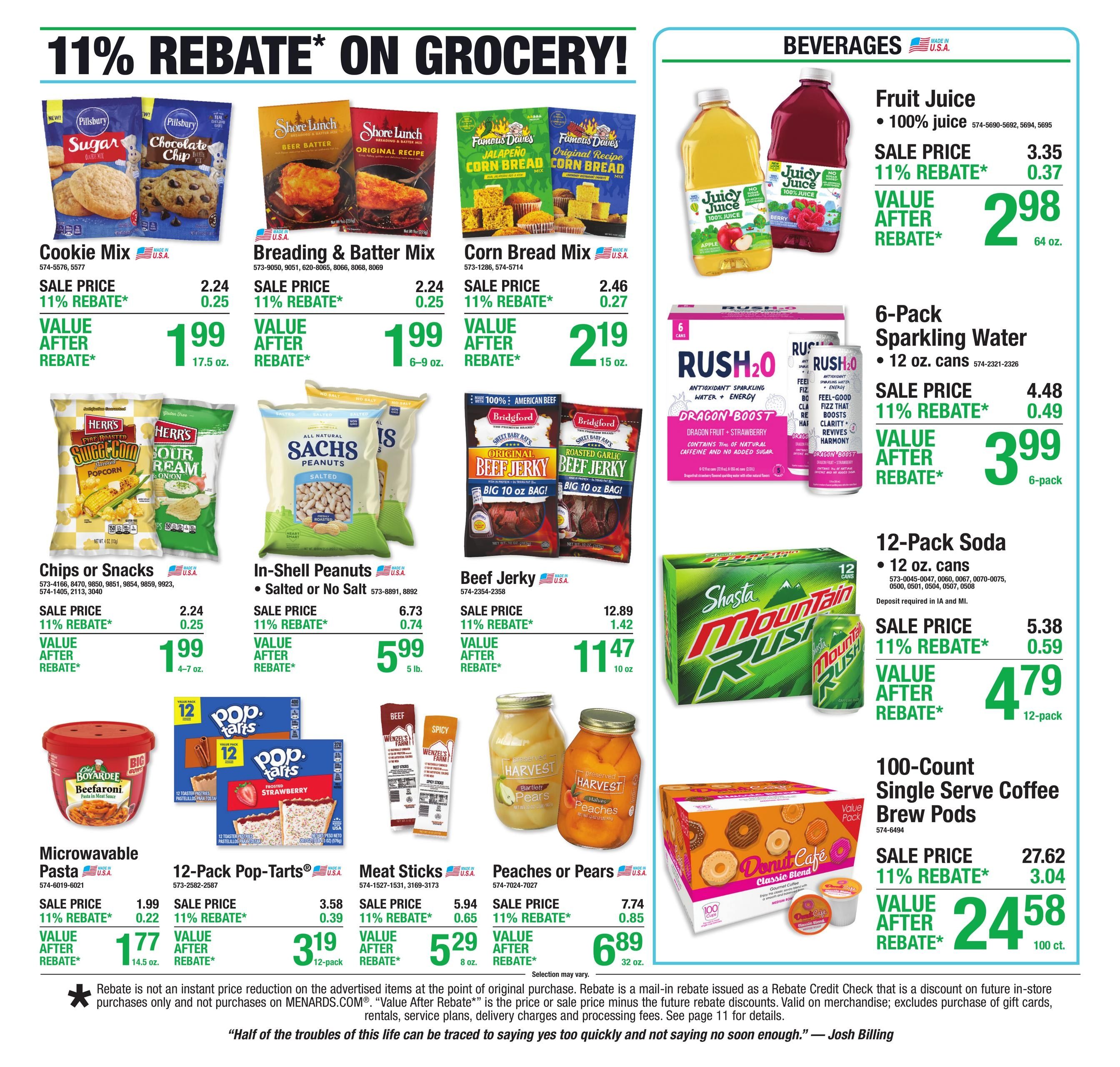 Menards (Escanaba Area, MI) 11% Rebate Sale Weekly Ad September 9 - 20, 2026