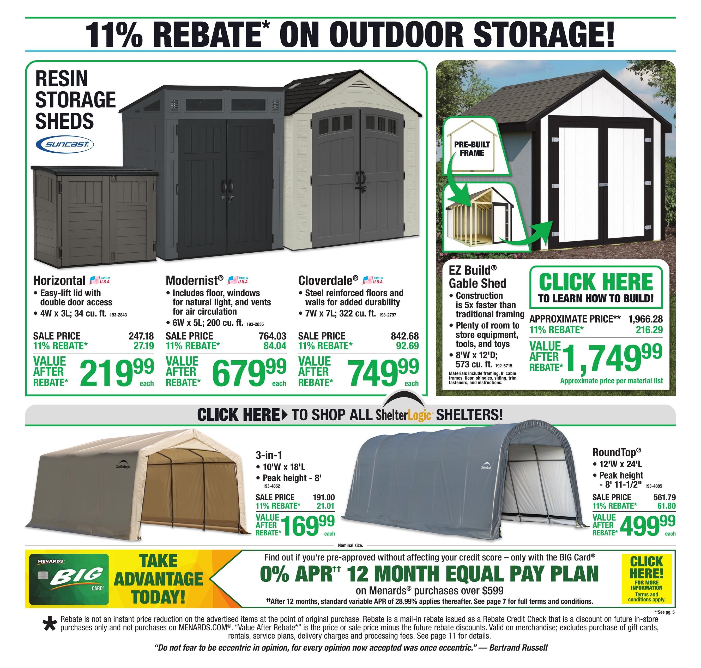 Menards (Quincy Area, IL) 11% Rebate Sale Weekly Ad September 9 - 20, 2026