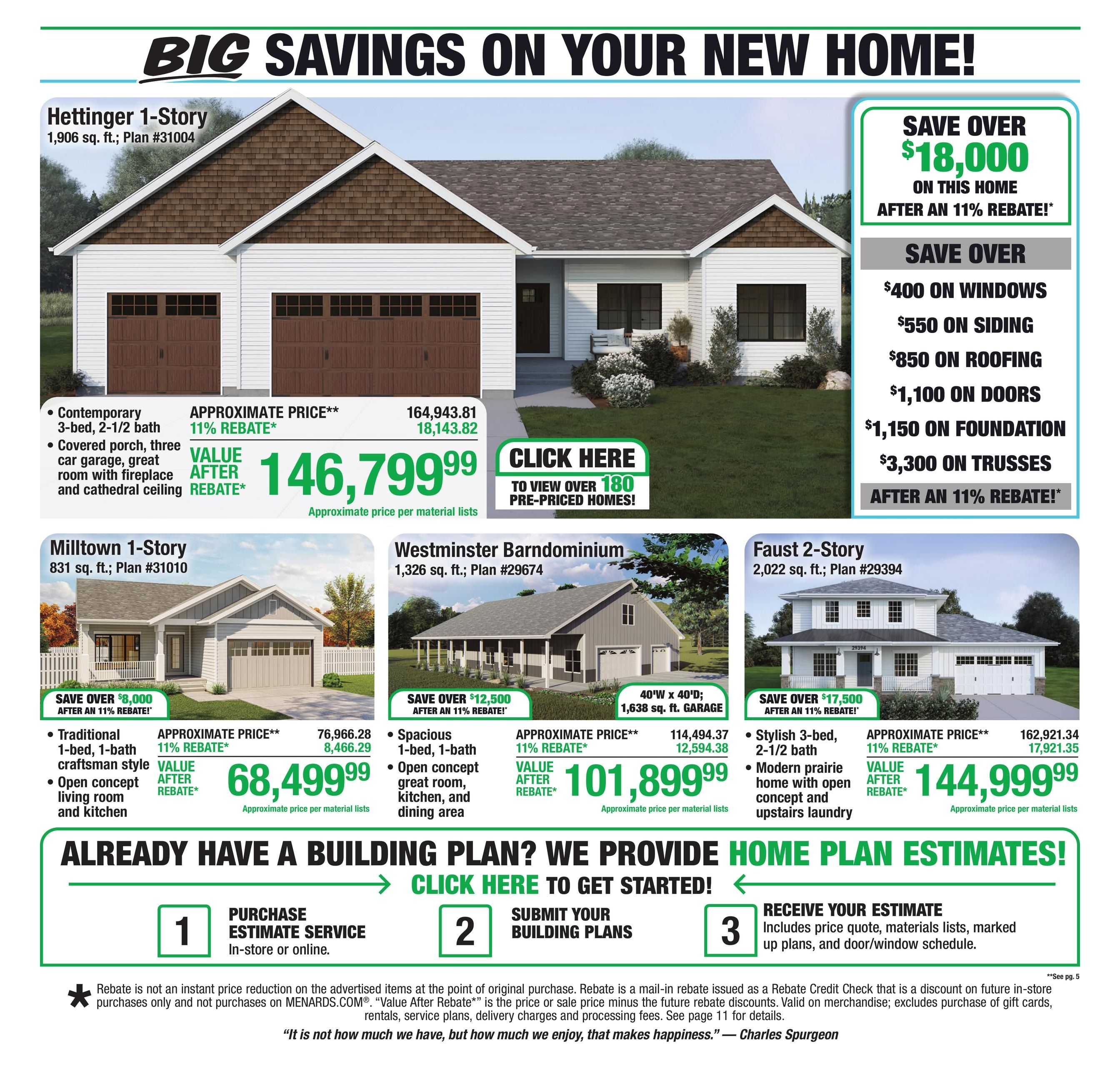 Menards (Quincy Area, IL) 11% Rebate Sale Weekly Ad September 9 - 20, 2026