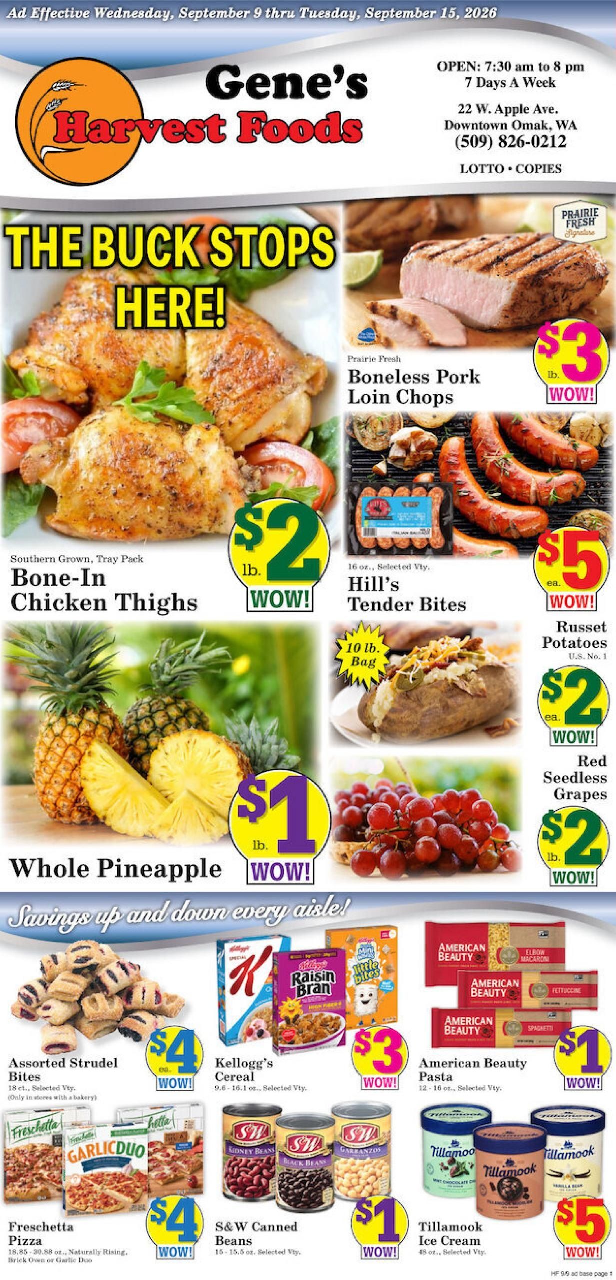 Harvest Foods (Okanogan Area, WA) Weekly Ad September 9 - 15, 2026
