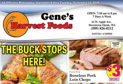 Harvest Foods (Okanogan Area, WA) Weekly Ad September 9 - 15, 2026