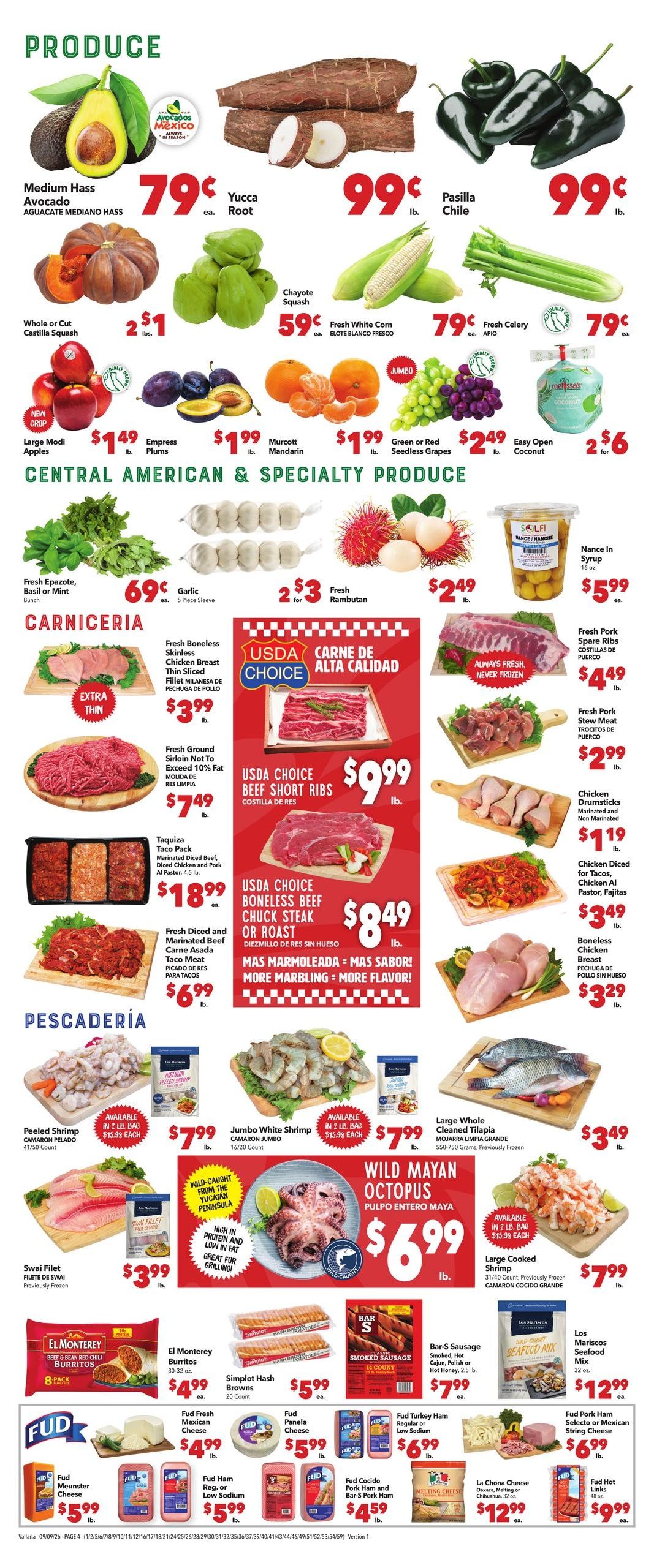 Vallarta Supermarkets (Fullerton-La Palma Area, CA) Grocery Savings Weekly Ad September 9 - 15, 2026