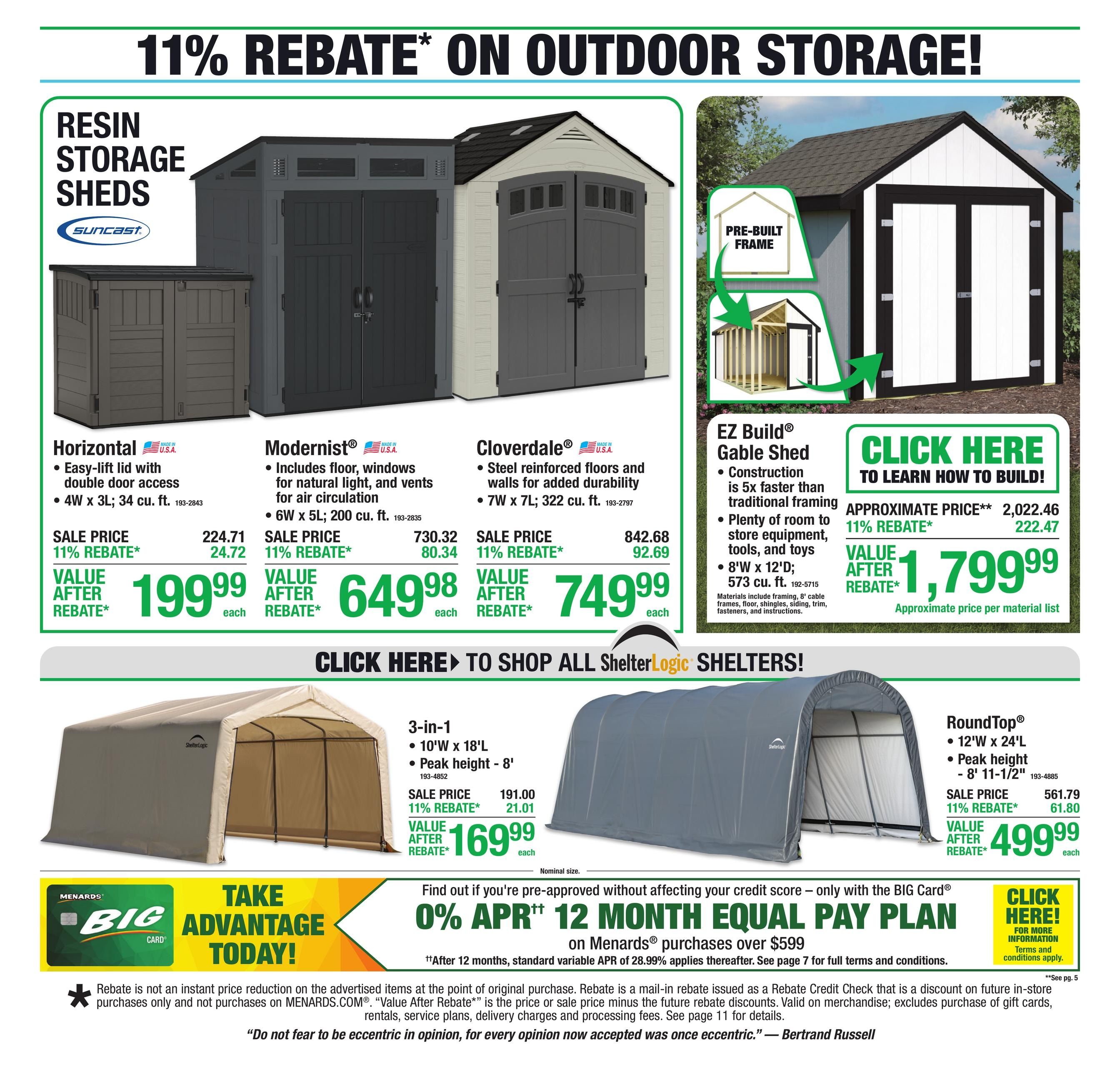 Menards (Fargo Area, ND) 11% Rebate Sale Weekly Ad September 9 - 20, 2026