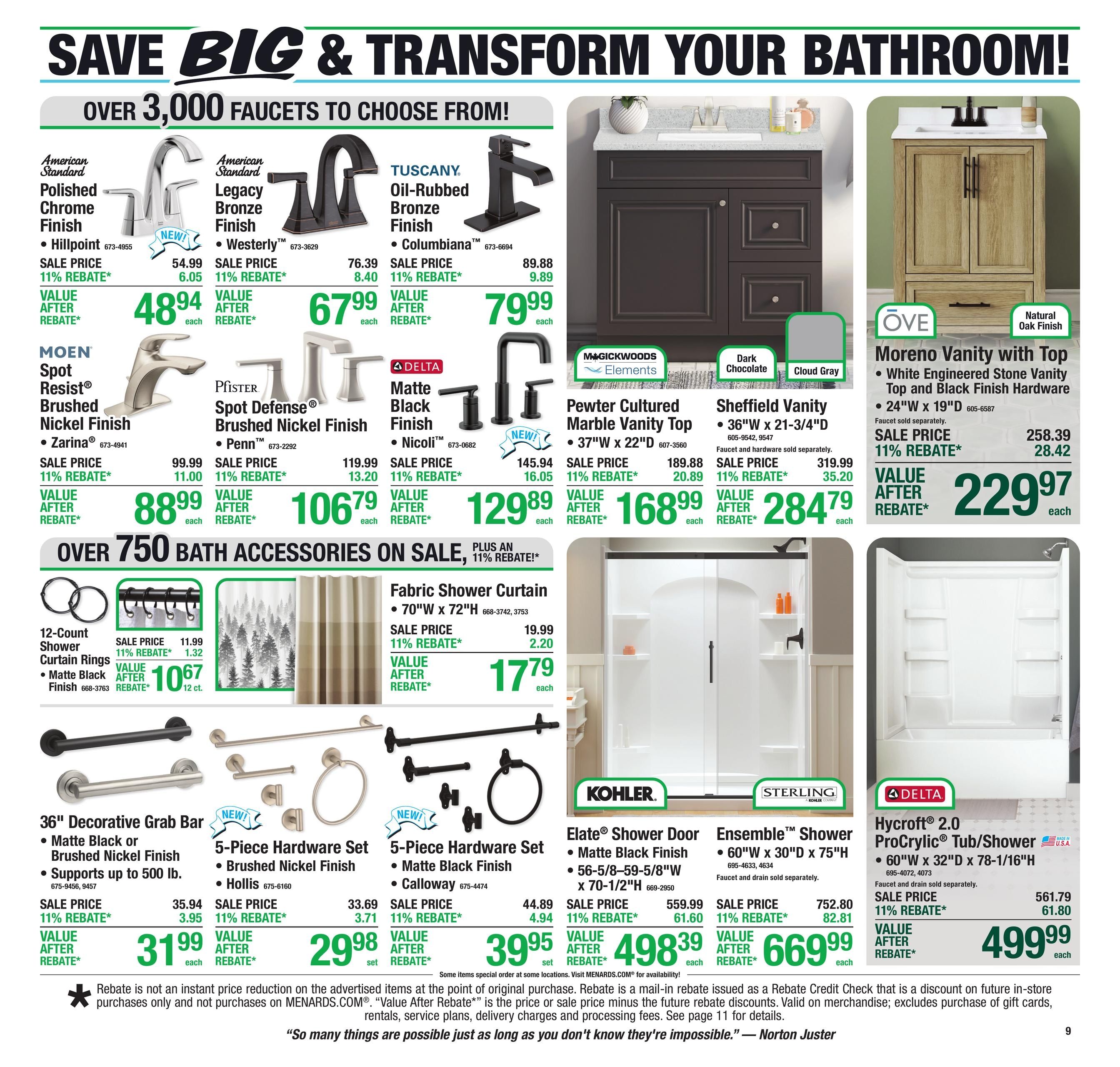 Menards (Olathe Area, KS) 11% Rebate Sale Weekly Ad September 9 - 20, 2026