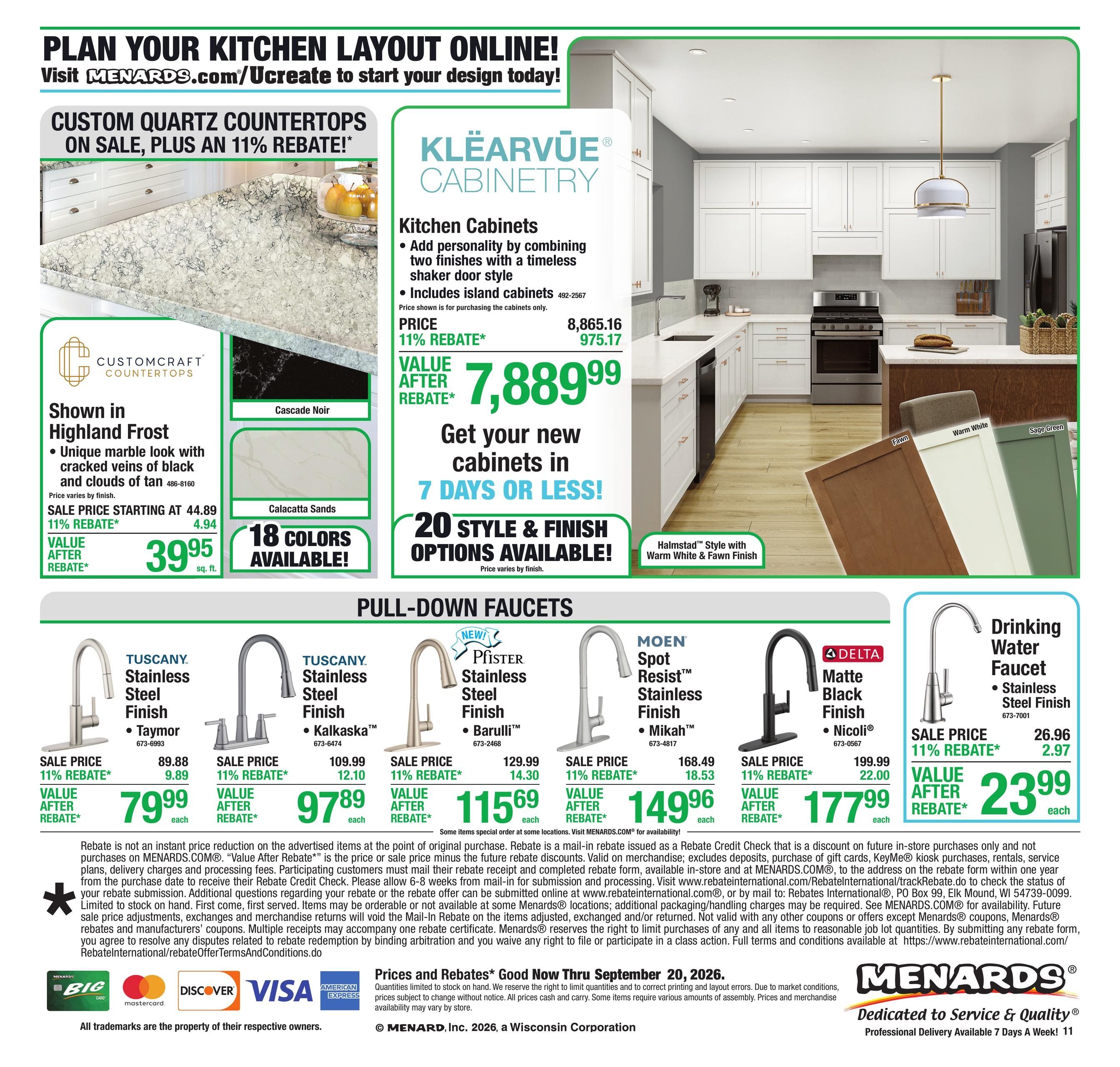 Menards (Olathe Area, KS) 11% Rebate Sale Weekly Ad September 9 - 20, 2026