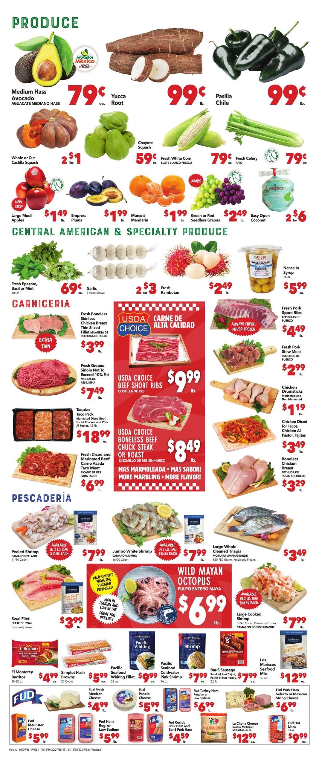 Vallarta Supermarkets (Lancaster Area, CA) Grocery Savings Weekly Ad September 9 - 15, 2026