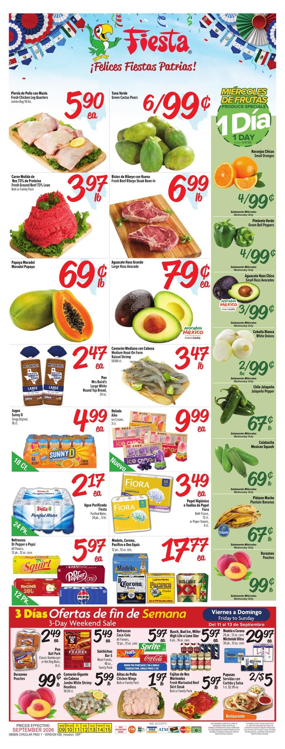 Fiesta Mart (Pasadena Area, TX) Weekly Ad September 9 - 15, 2026