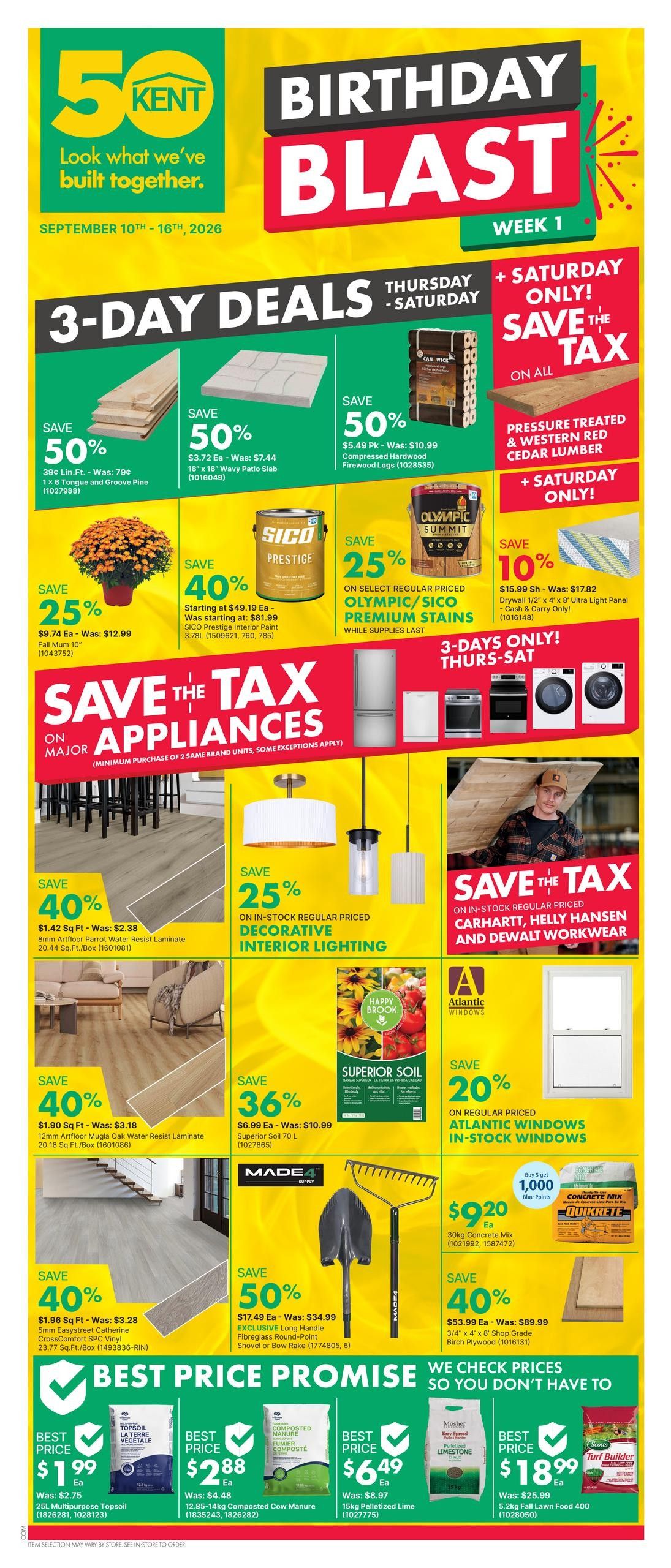 Kent Building Supplies Flyer September 10 to 16