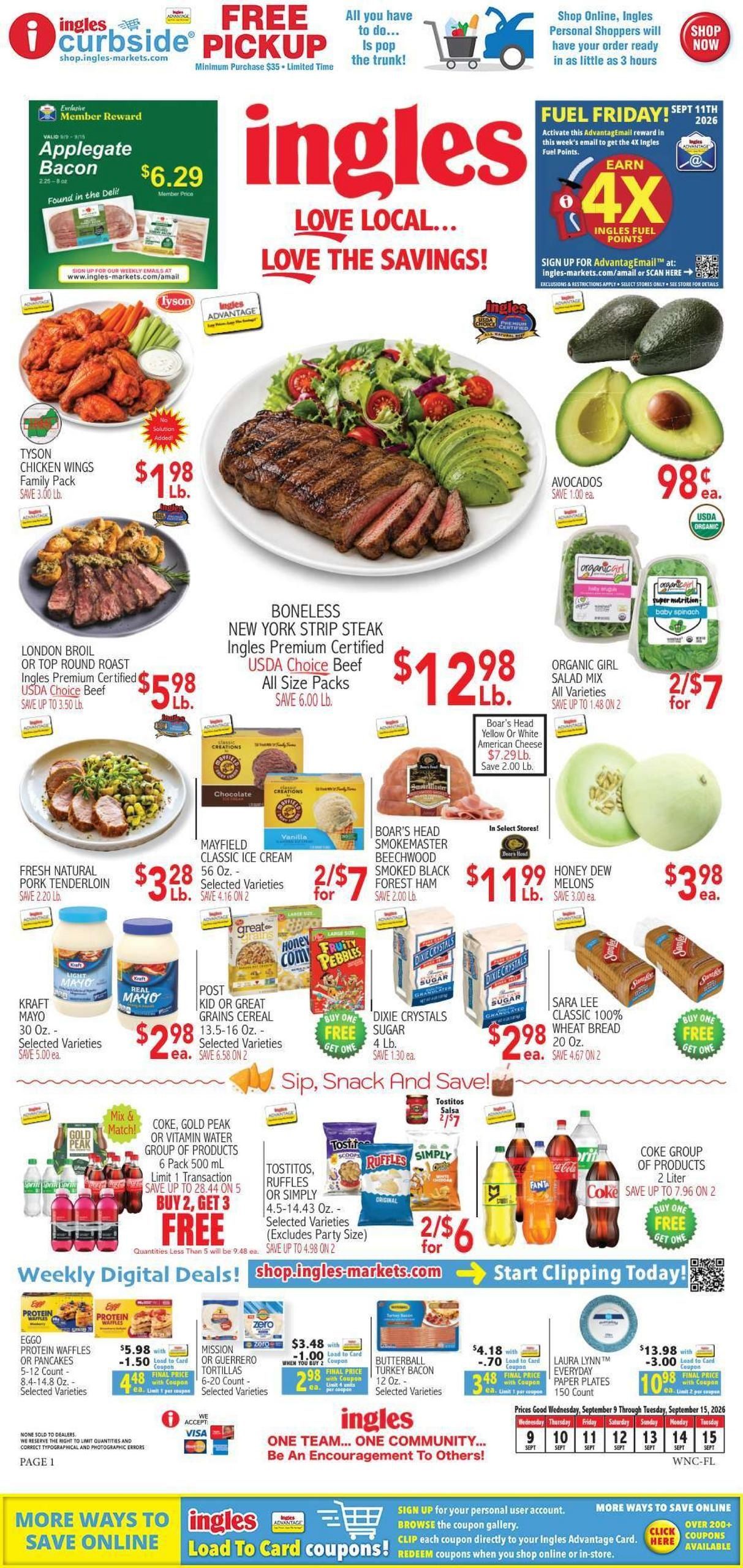 Ingles Markets (Asheville-Morganton Area, NC) Weekly Ad September 9 - 15, 2026