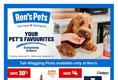 Ren's Pets Flyer September 10 to 16