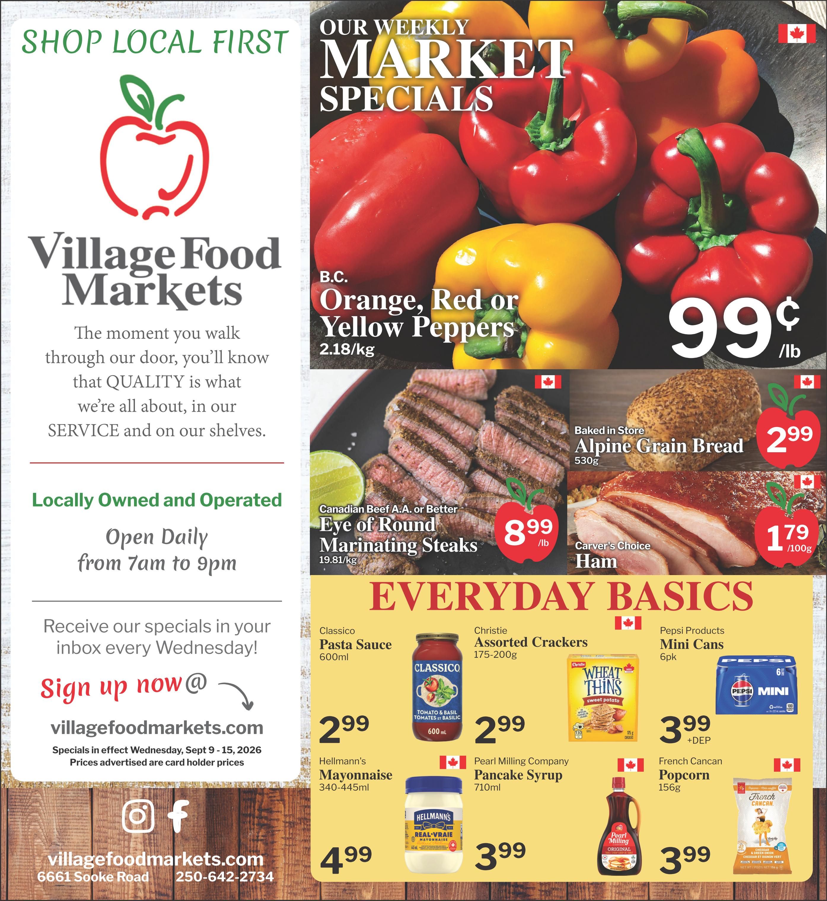 Village Food Markets Flyer September 9 to 15