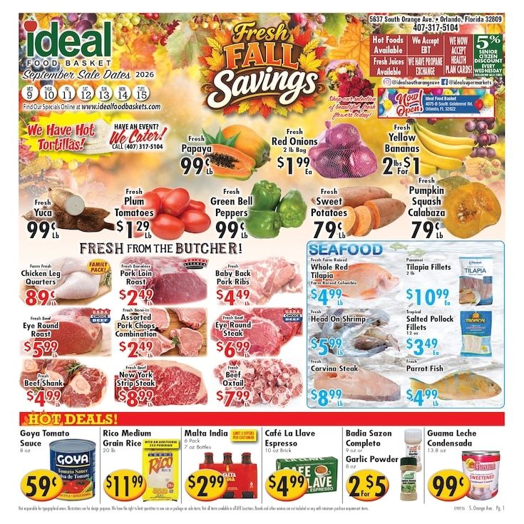 Ideal Food Basket (5637 South Orange Ave, Orlando, FL) Weekly Ad September 9 - 15, 2026