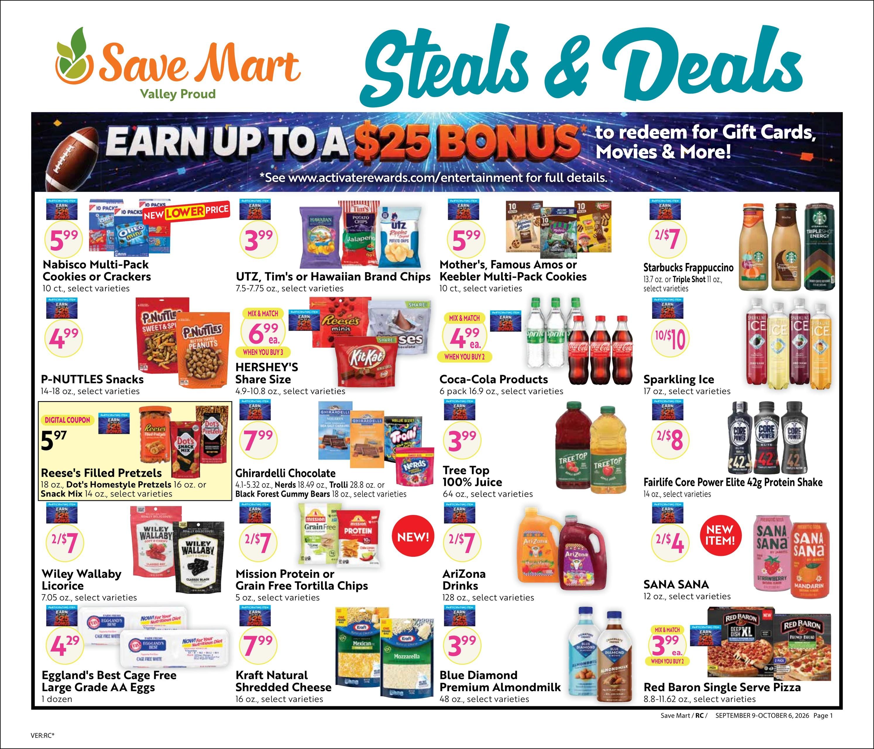 Save Mart (Loyalton Area, CA) Big Monthly Deals Weekly Ad September 9 - October 6, 2026