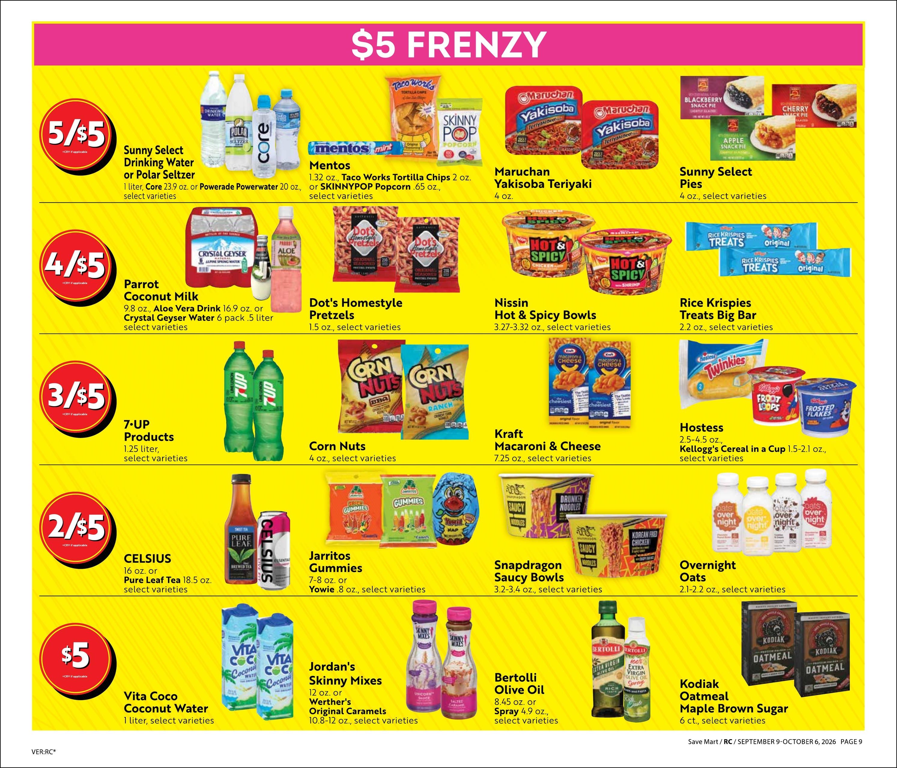 Save Mart (Loyalton Area, CA) Big Monthly Deals Weekly Ad September 9 - October 6, 2026