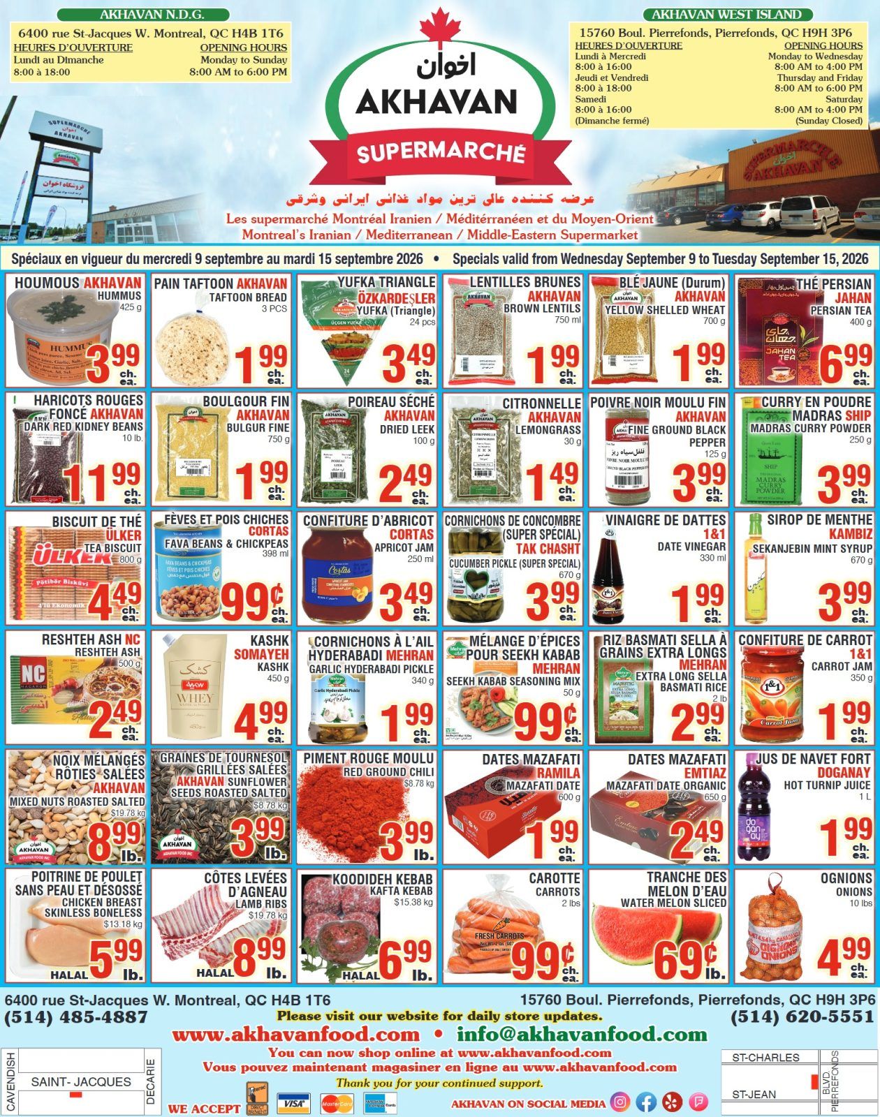 Akhavan Supermarche Flyer September 9 to 15