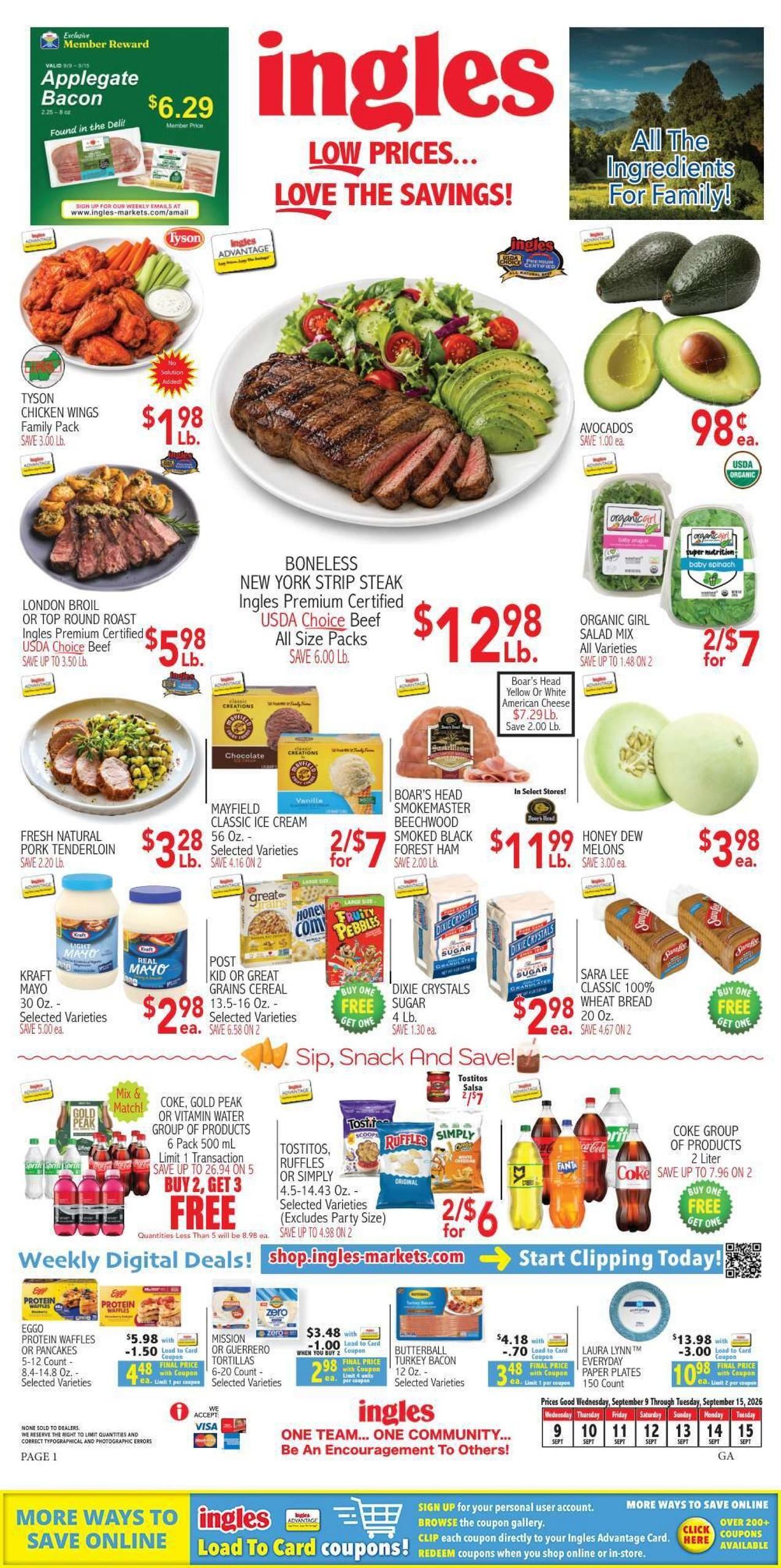 Ingles Markets (Wedowee Area, AL) Weekly Ad September 9 - 15, 2026