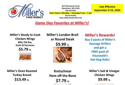 Miller's Food Market Weekly Ad September 9 - 15, 2026